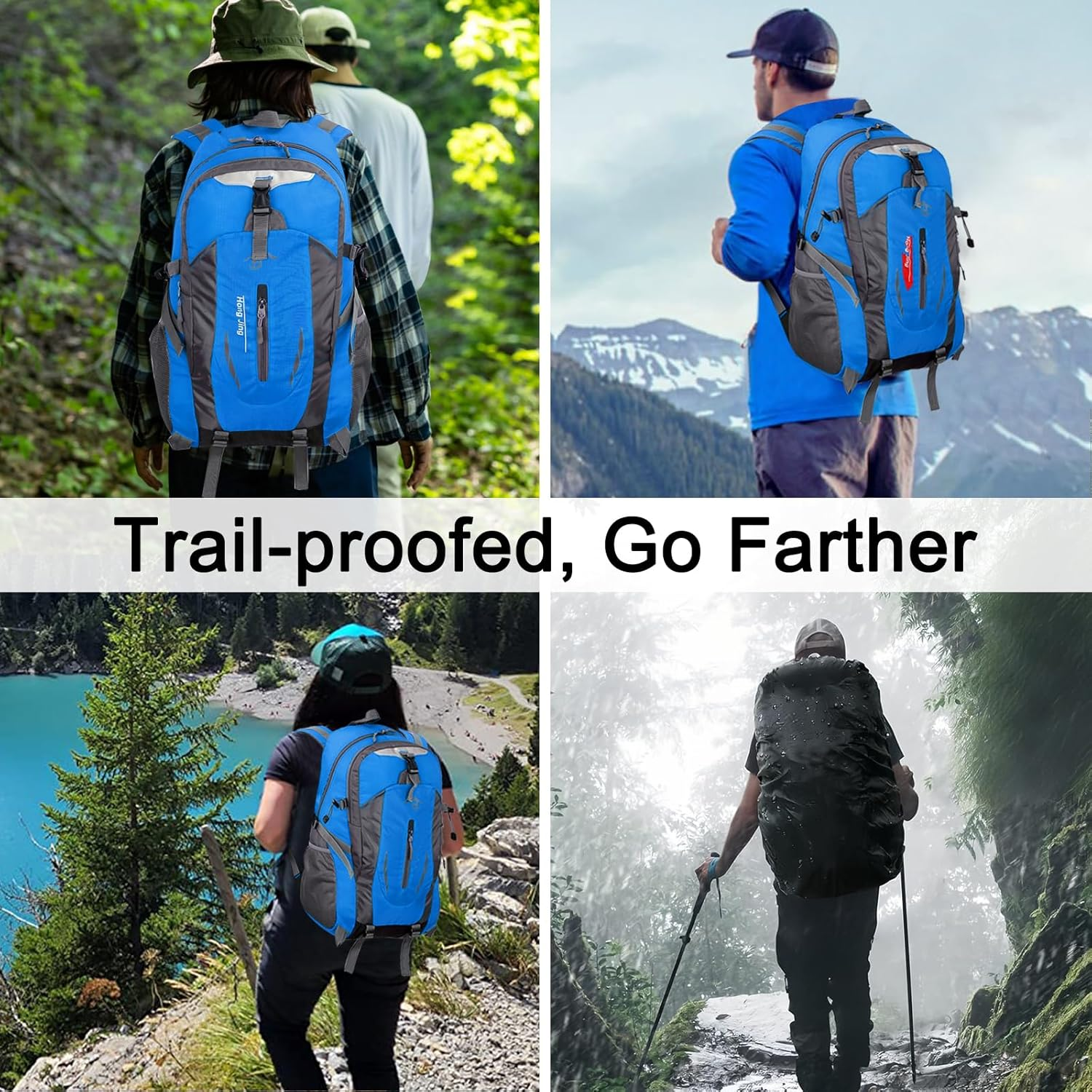 Vivva 40L Backpack for Men Women Hiking Backpacks Lightweight Camping Backpacking Water Resistant Casual Daypacks Outdoor Multi Pockets Rucksack Trekking Travel Bag with Rain Cover image number 2