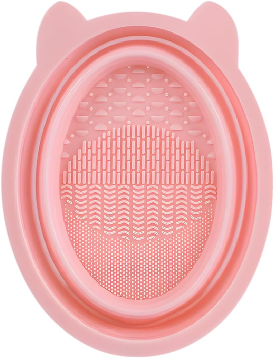 WALWAL Makeup Brush Cleaner Bowl, Portable Foldable Silicone Brush Cleaner for Travel & Home, Deep Cleaning Tool for Makeup Brushes, Sponges image number 1