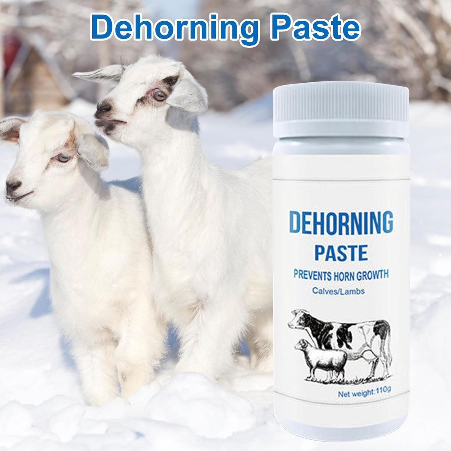Cattle Dehorner, Cattle Dehorner Paste Dehorning Cream, Calf Cow Solution Horn Removal Paste,Supplies Dehorner Paste for Cows, Natural Quick Dehorning Supplies for Goats Cattle Sheep and Other Animals image number 3