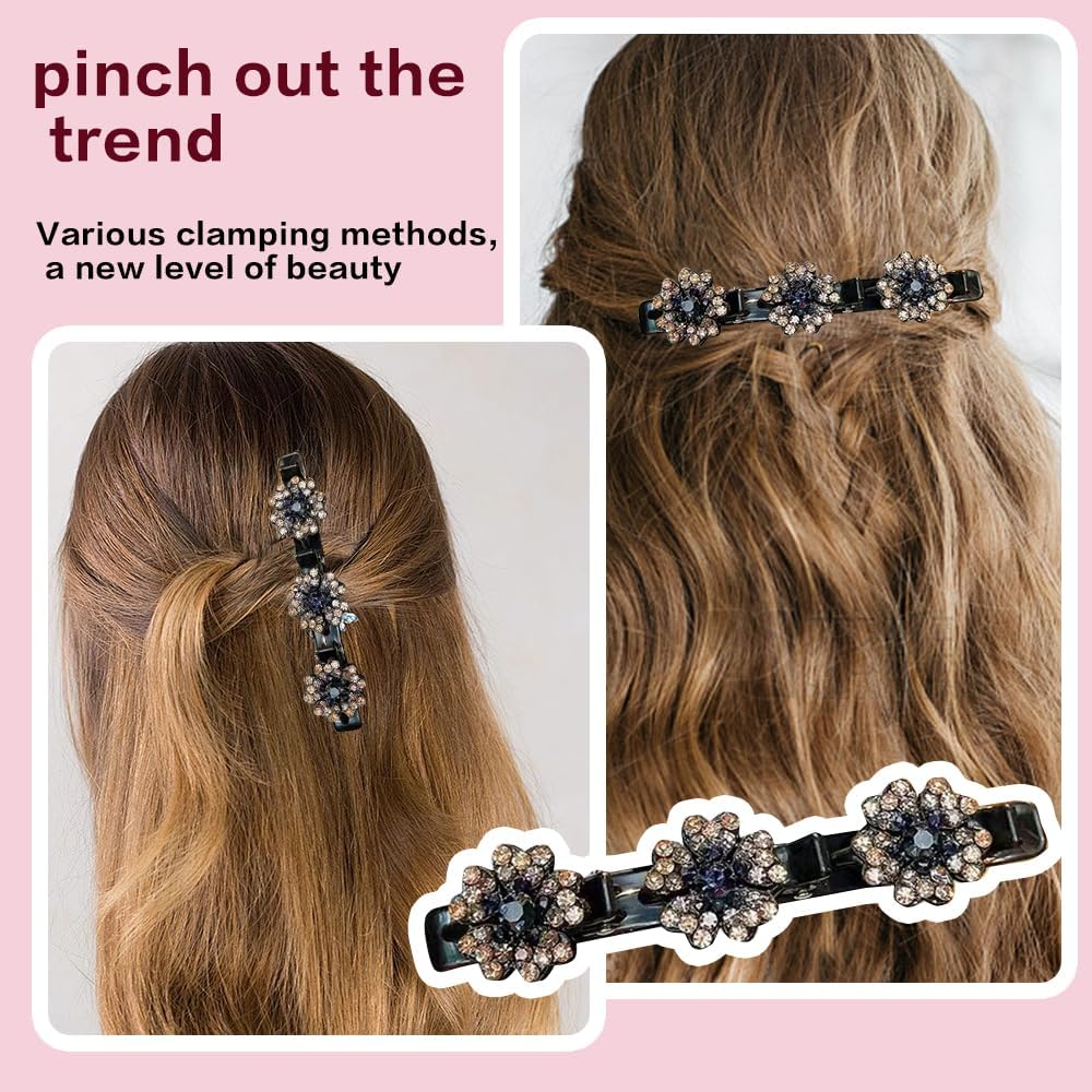XFSRG Pack of 4 Flower Hair Clips Women'S Acrylic Hair Accessories Sparkling Hair Clips for Elegant Hairstyles and Stylish Occasions (Multi-Colour) image number 1