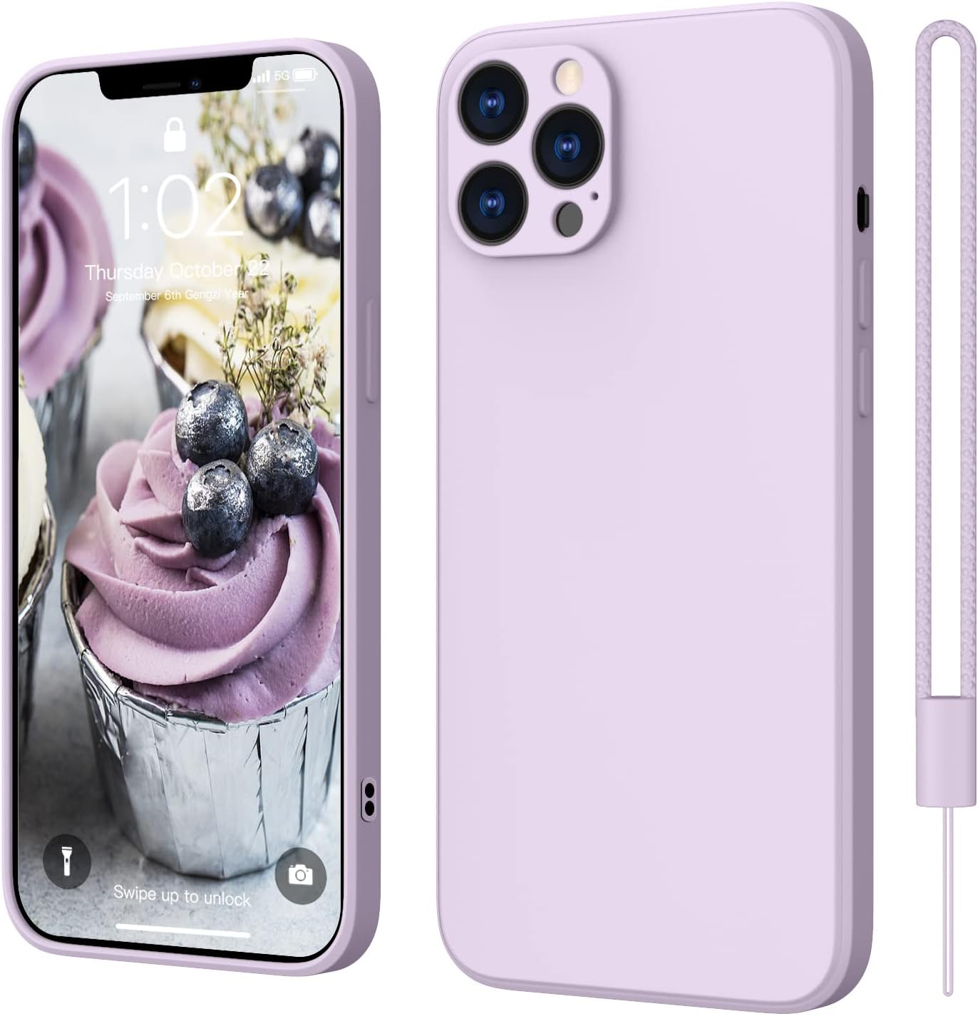 Iphone 12 Pro Max Case, Silicone Case, Iphone 12 Pro Max, Ultra Thin Slim with Microfibre, Scratch-Resistant All-Round Protective Case for Iphone 12 Pro Max, 6.7 Inches, Purple - Dark Black image number 7