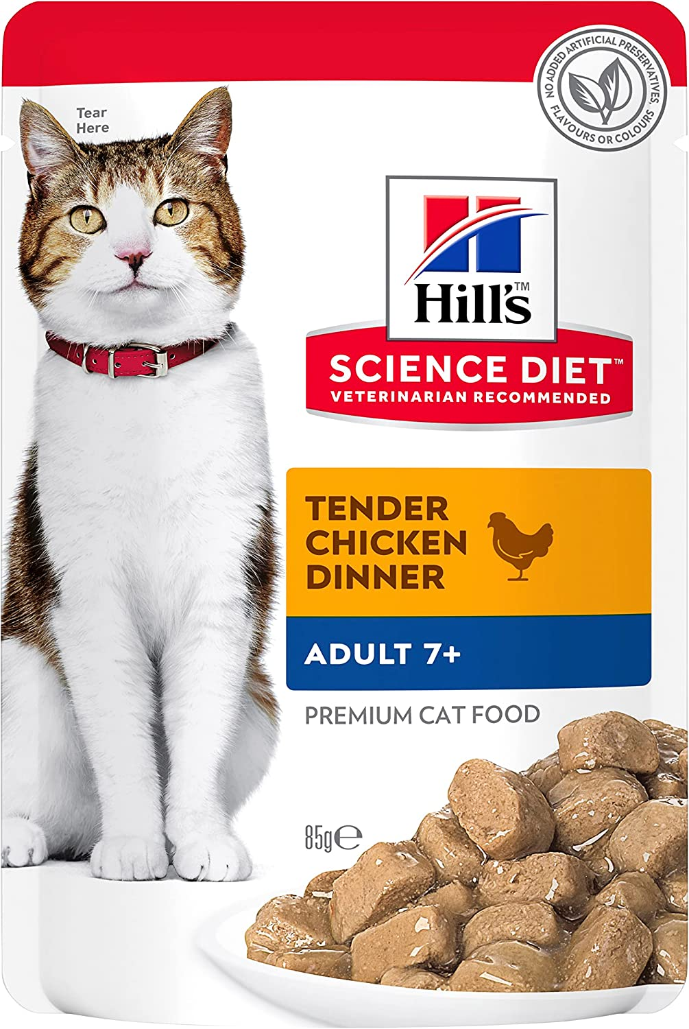 Hill'S Science Diet 7+ Wet Cat Food Pouches 85G, (Chicken & Ocean Fish) 2X12 Pack image number 1