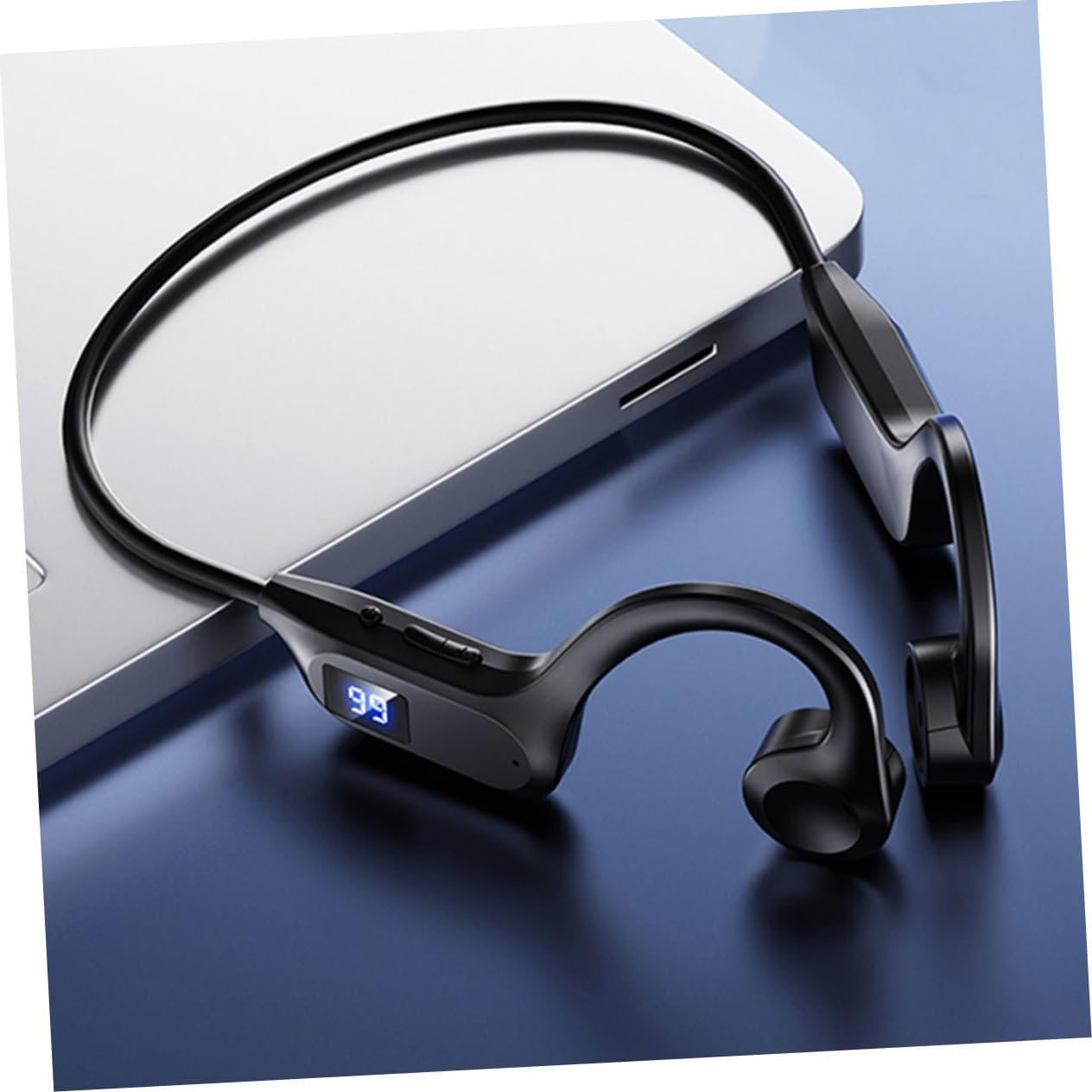 OKUMEYR Running Earphones Neck Hanging Wireless Earphones Rechargeable Headphones for Men Lightweight Design image number 5