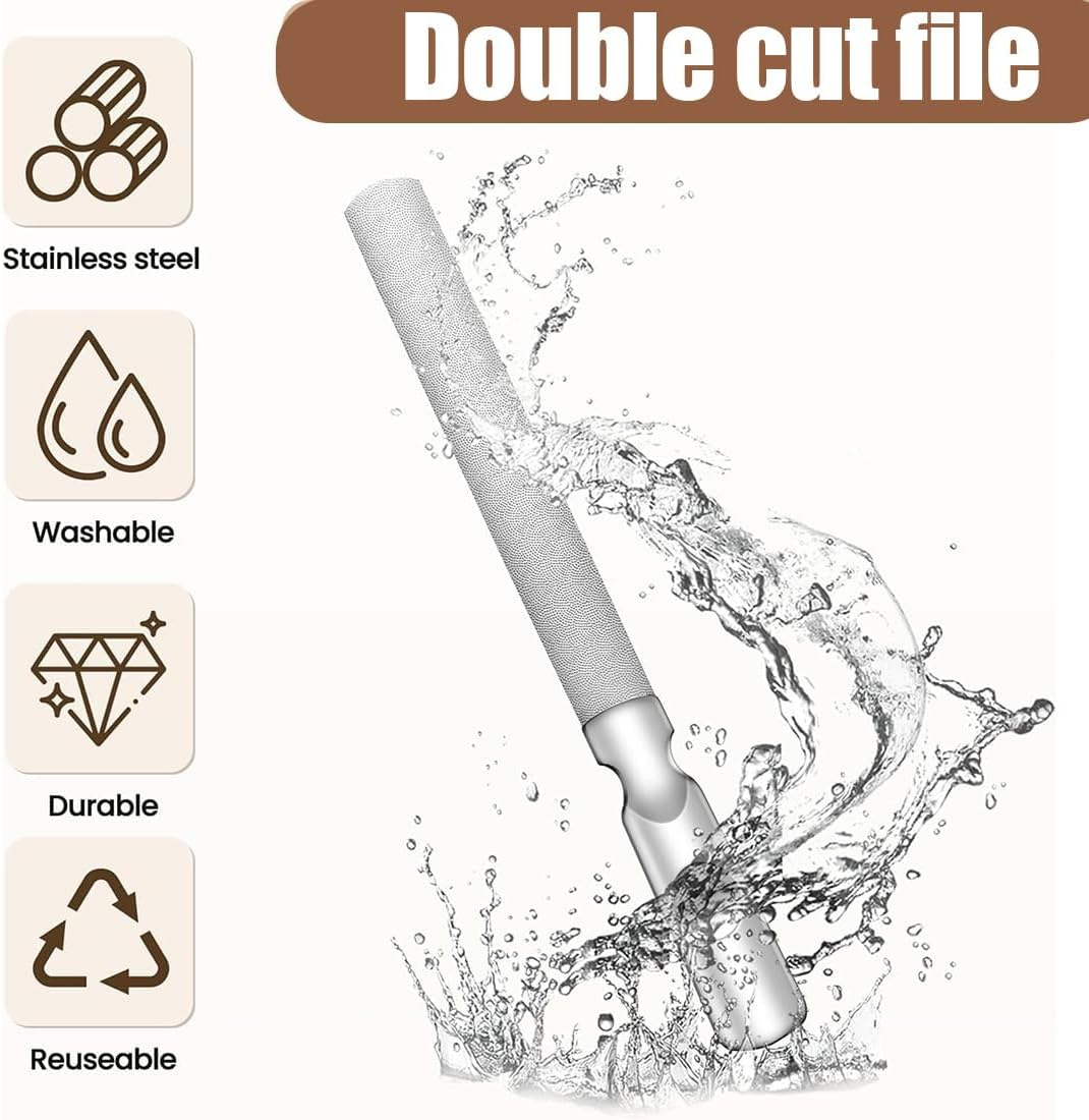 XXXX Metal Nail Files, Professional Double-Sided Stainless Steel Nail File with Leather Case, Premium Nail File for Men and Women, High Quality for All Nail Types image number 4