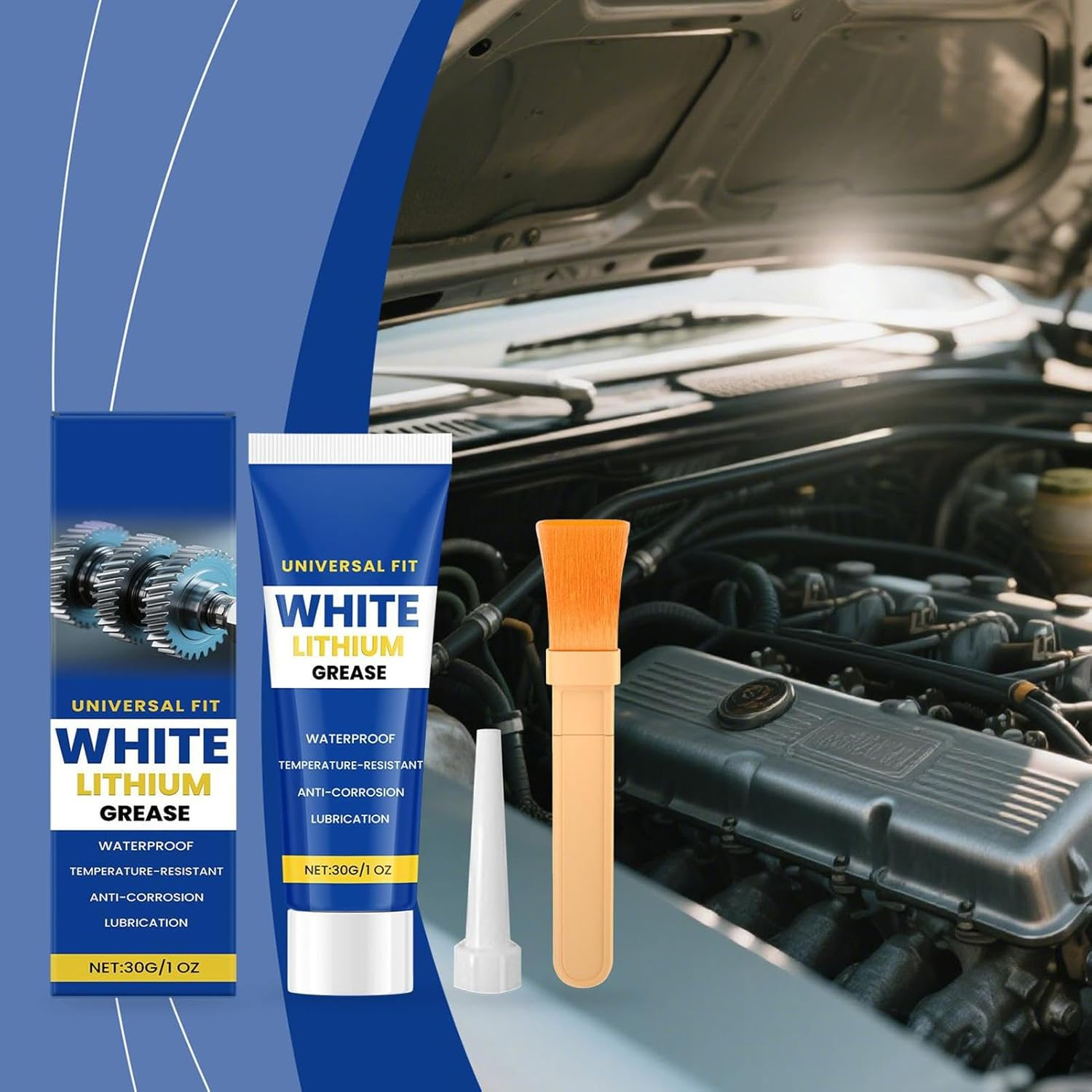 White Lithium Grease | High-Temperature Resistance Vehicle Lube - Wheel Bearing Grease | for Car Owners Home Mechanics Garage Technicians Chassis Parts Metal Fleet Maintenance image number 4
