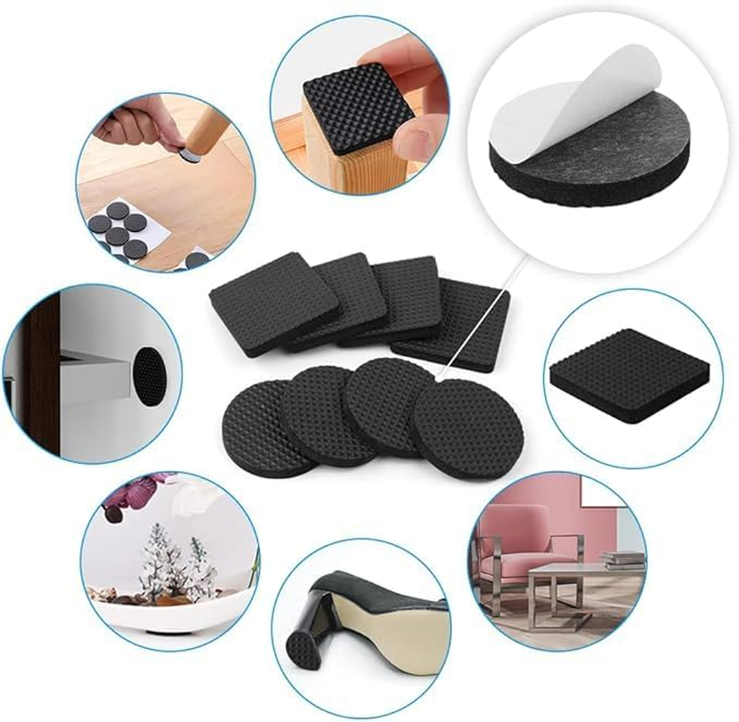 48 PCS Non Slip Furniture Pads Self Adhesive Rubber Floor Protectors Furniture Grippers Chair Leg Pads Self Adhesive Furniture Pads Rubber Chair Feet anti Scratches Furniture Pads for Floor image number 2
