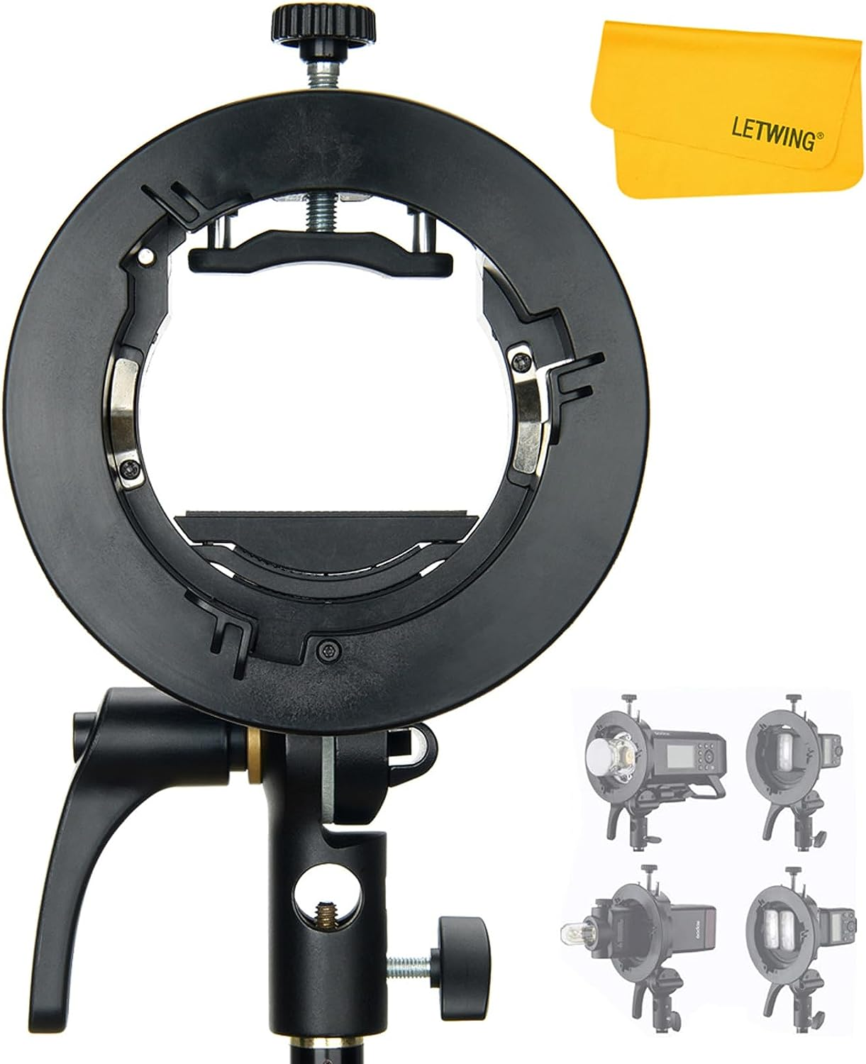 Godox S2 Flash Bracket Bowens Mount Holder for Godox Ad200Pro, AD200, Ad400Pro, V1 Series V860II Series TT685 Series TT350 Speedlite and Snoot Series, Softbox, Reflector, Diffuser image number 6
