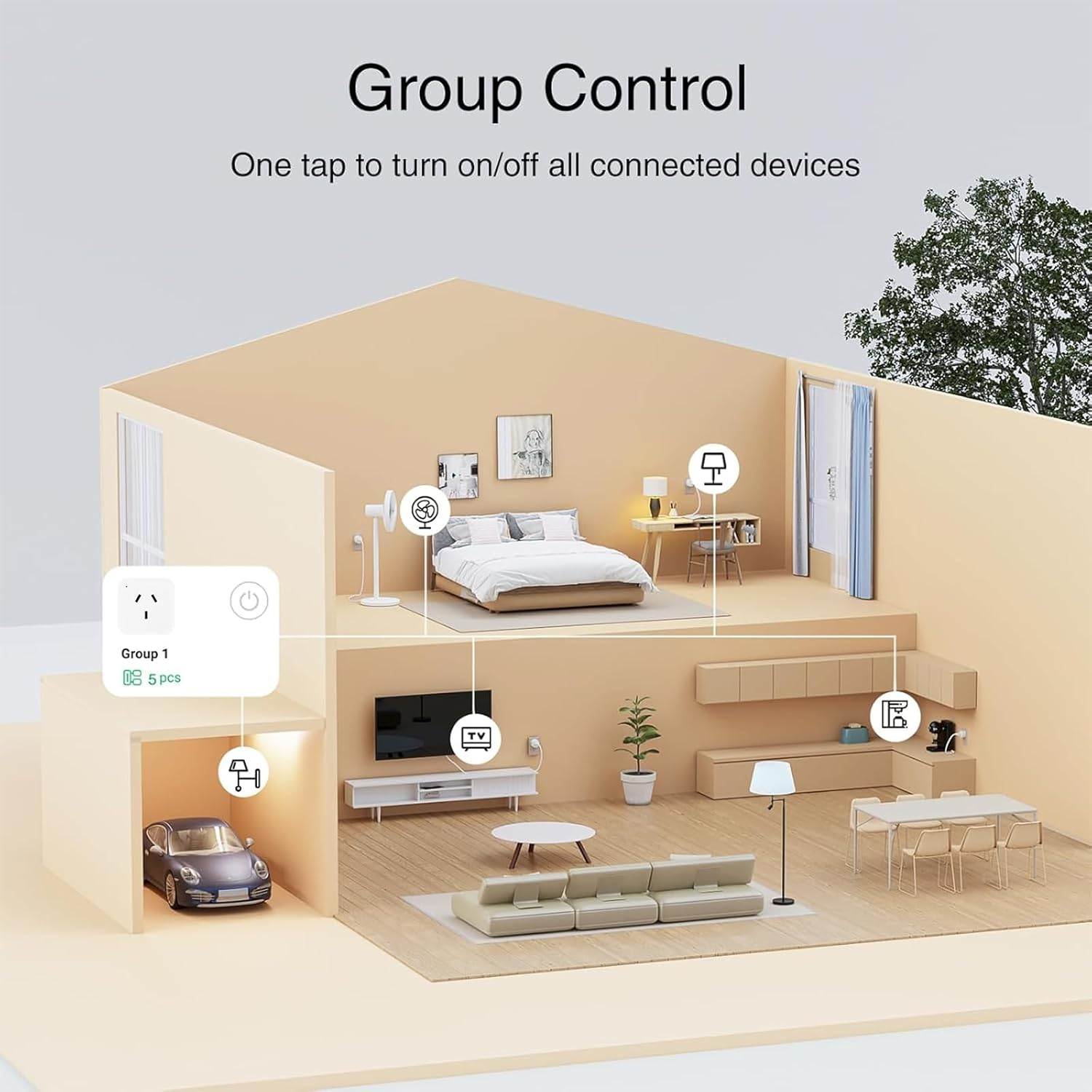 Matter Smart Wifi Plug with Energy Monitor, 4 Pack, Works with Apple Homekit, Google Assistant, Alexa, and Smartthings image number 1