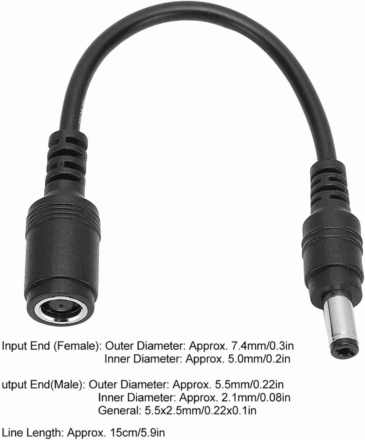 2Pcs DC Power Charger Adapter Converter, Fast Charge Transfer for Laptop,Suitable with Laptop Adapter Plug, 7.4X5.0Mm Female to 5.5X2.5Mm Male image number 5