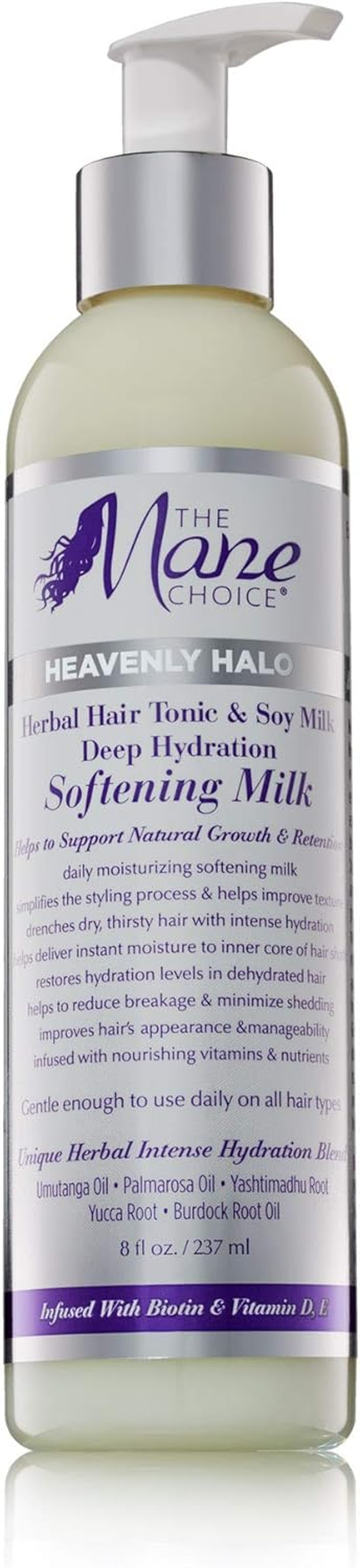 The Mane Choice Heavenly Halo Herbal Hair Tonic & Soy Milk Deep Hydration Softening Milk 8 Fl Oz, Pack of 1 image number 4