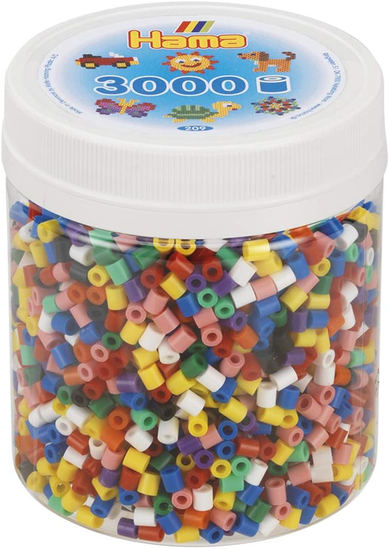 HAMA Bead Tub &ndash; 3,000 Primary Colour Beads | 5Mm Perler-Style Fuse Beads for Creative Arts & Crafts | Educational DIY Kit for Kids | Ideal for Motor Skills & Colour Recognition | Ages 5+ image number 1