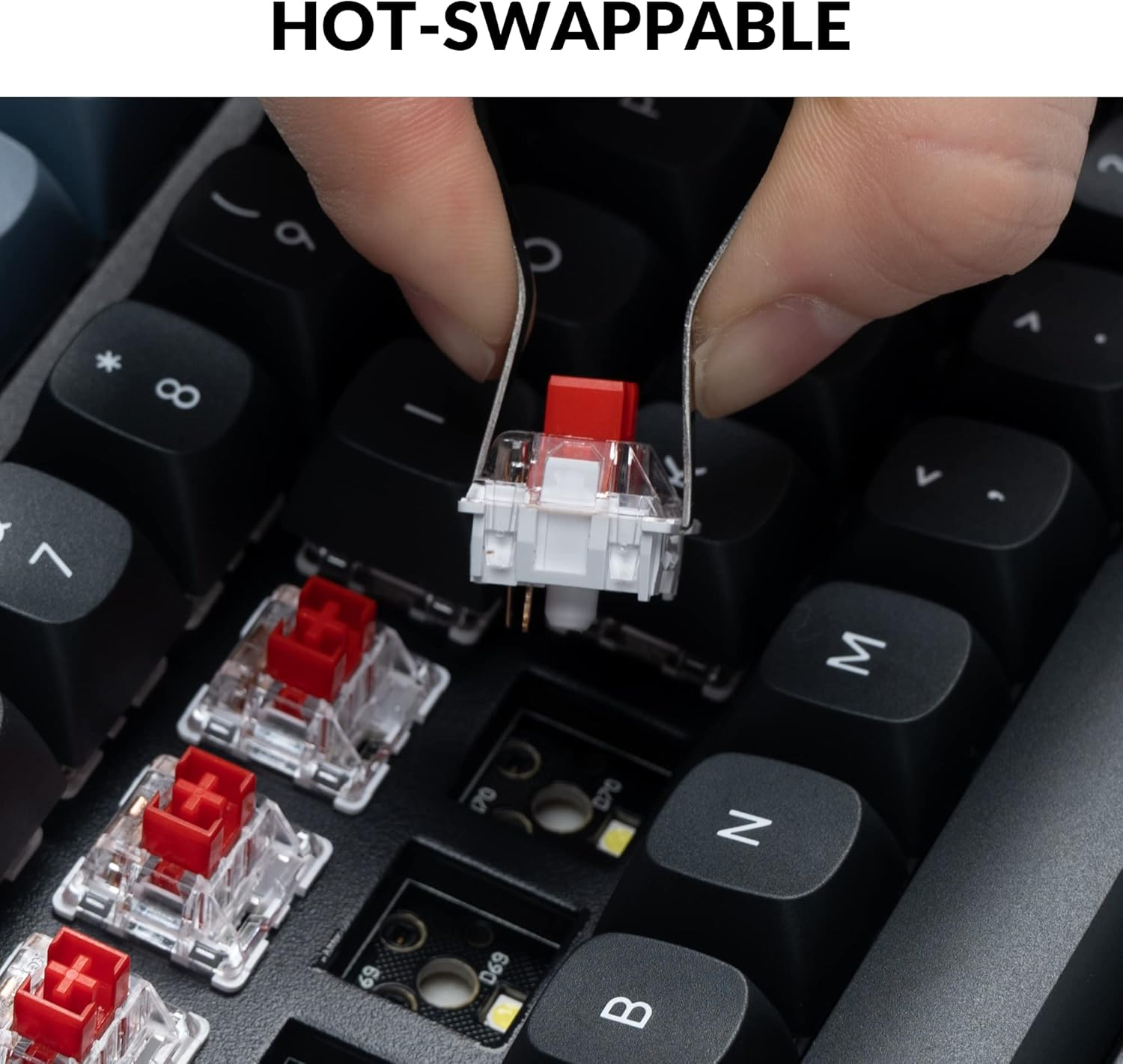 Keychron K10 Pro Wireless Custom Mechanical Keyboard, Full-Size QMK/VIA Programmable Bluetooth/Wired White Backlight with Hot-Swappable Keychron K Pro Red Switch Compatible with Mac Windows Linux image number 5