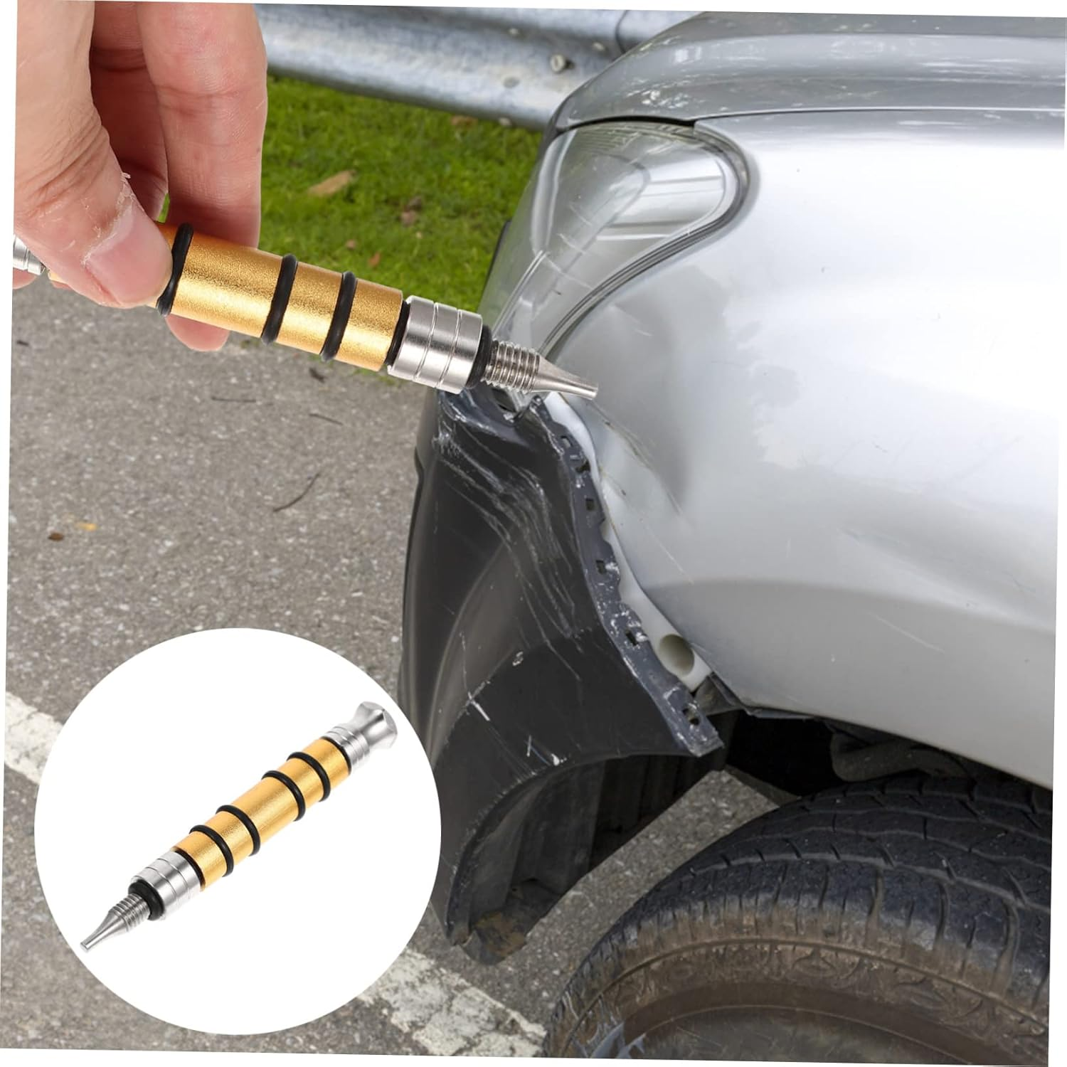 Mobestech 3Pcs DIY Metal Tap down Pen for Automotive Surface Repair Dent Removal Tool Scratch Fixer for Car Body Repair Small Dent Remover Tool image number 6