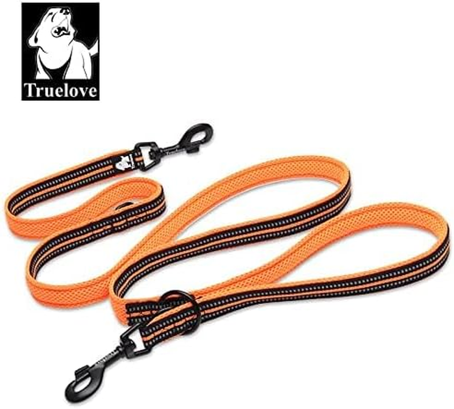 WINHYEPET True Love 7 in 1 Multi-Function Adjustable Dog Lead Hand Free Pet Training Leash Nylon Reflective Comfortable Multi-Purpose Dog Leash Tll2411(Orange,L) image number 1