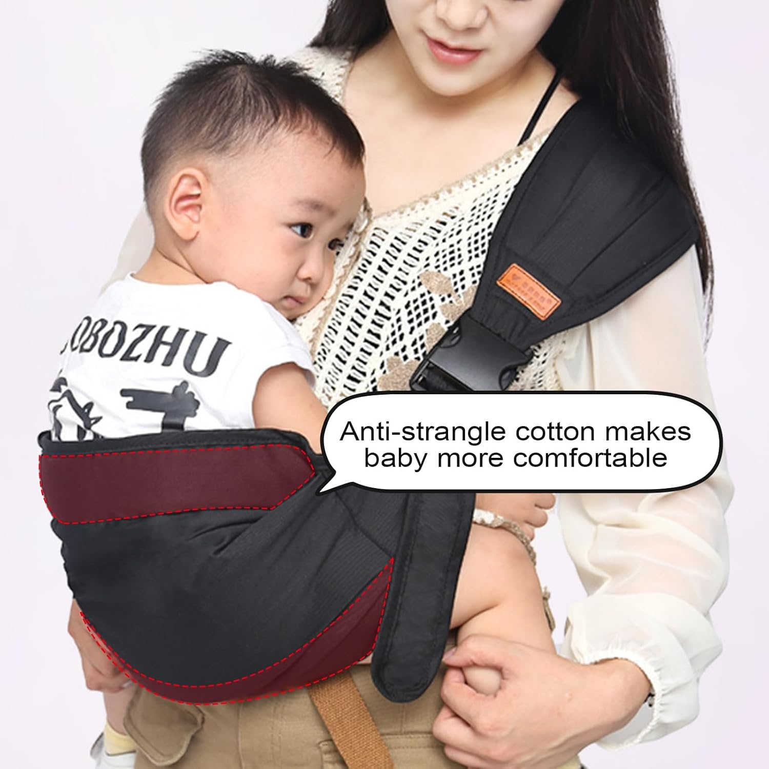 Zurligi Baby Carrier Toddler Sling Multifunction Ergonomic, with Burp Towel Lightweight Baby Carrier Sling, Adjustable Size Breathable Easy to Wear for Shopping Travel image number 2