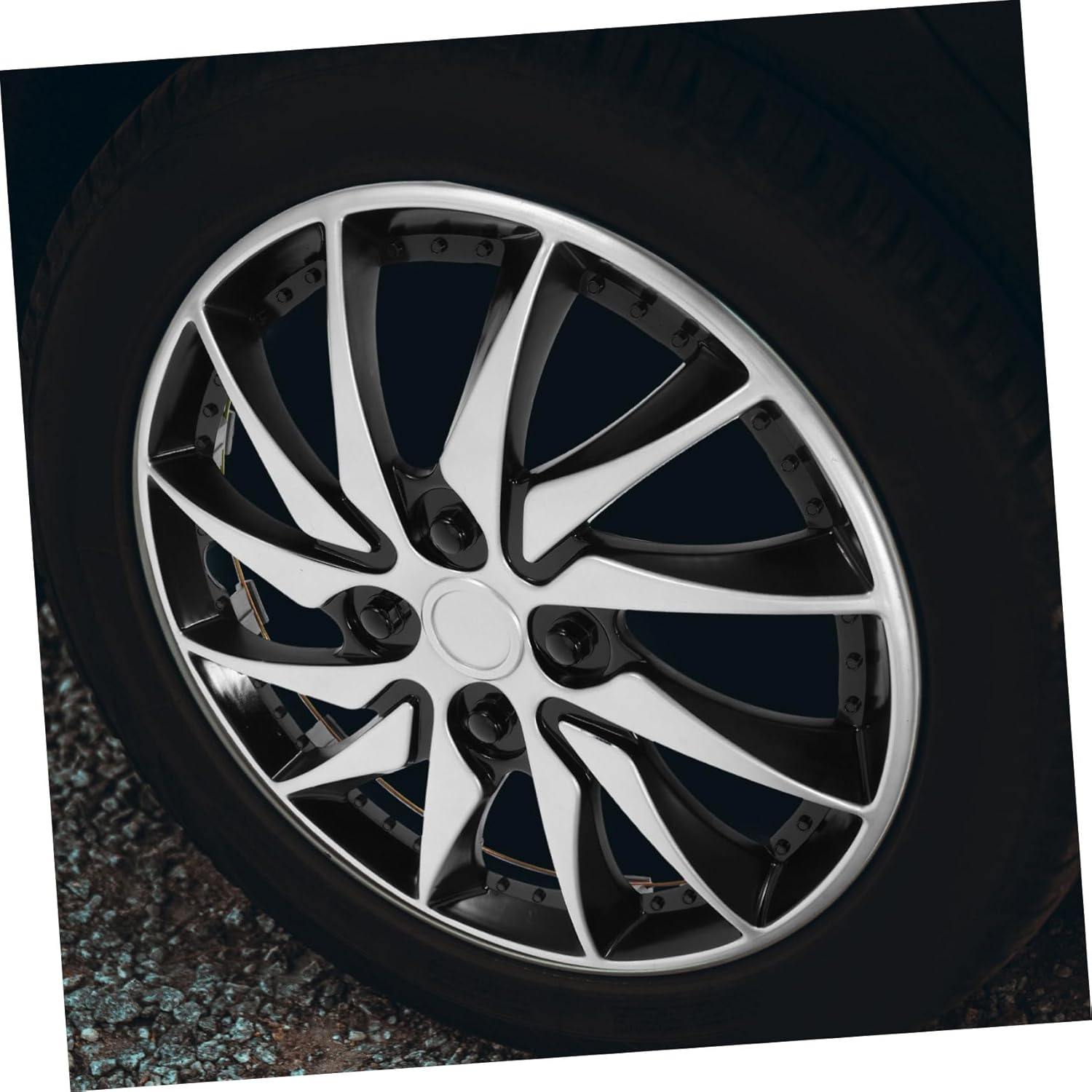 GARVALON Car Wheel Hub Covers Hubcap 14" Universal PP Hubcap Cover for Car Truck SUV Improved Design for Steel Wheel Protection Appearance Upgrade image number 5