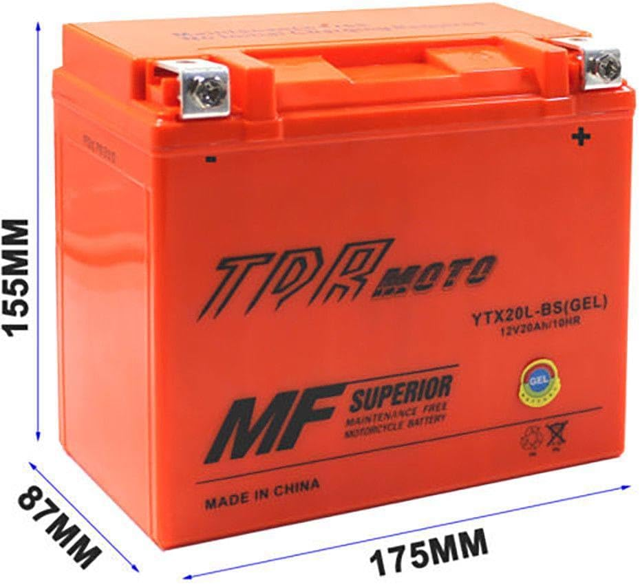 TDR YTX20L-BS 12V 20Ah GEL Motorbike Battery image number 6