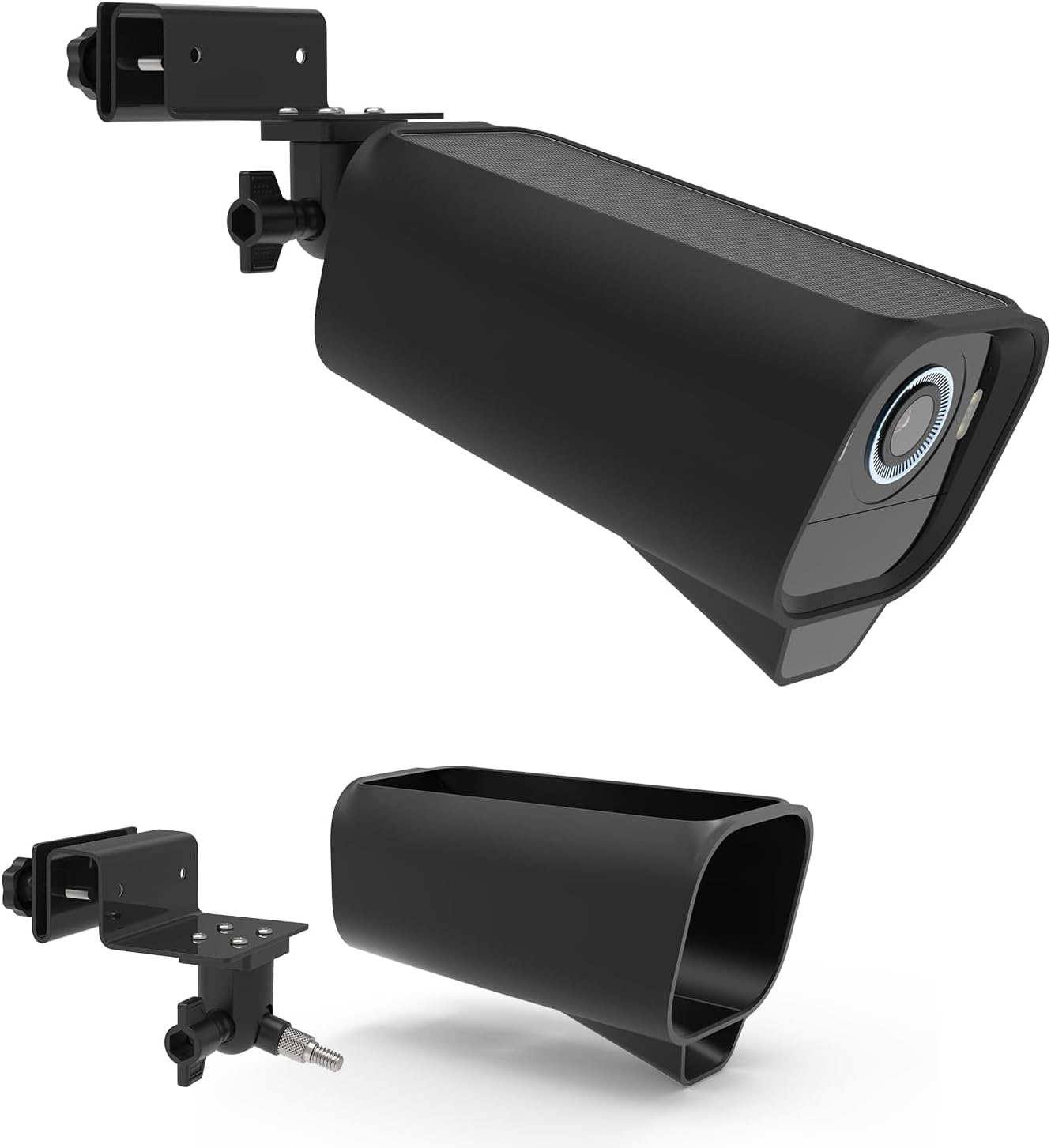 TIUIHU Gutter Mount for Eufycam S3 Pro Camera, Gutter Mount with Waterproof Silicone Case for Eufy Solar Surveillance Camera Outdoor (White)