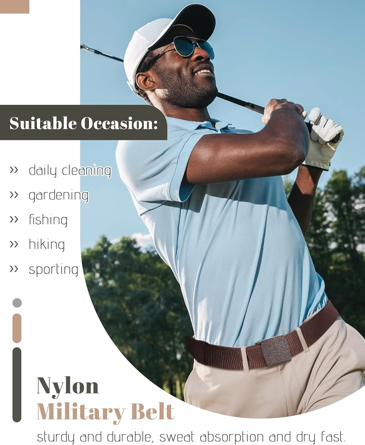 Geyoga 16 Pack Nylon Belts for Men Military Tactical 1.5 Inch Webbing Canvas Outdoor Web Belt with Plastic Buckle Gift for Men Women, White image number 1