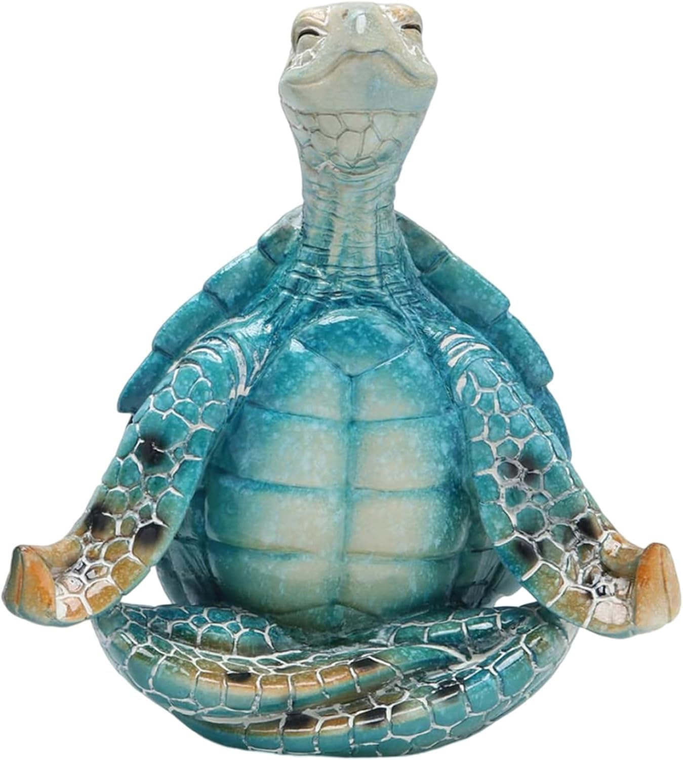 Sea Turtle Meditation Yoga Decor, Meditating Coastal Beach Decorations, Zen Yoga Resin Statue for Home Office Ornaments (Sit in Meditation)