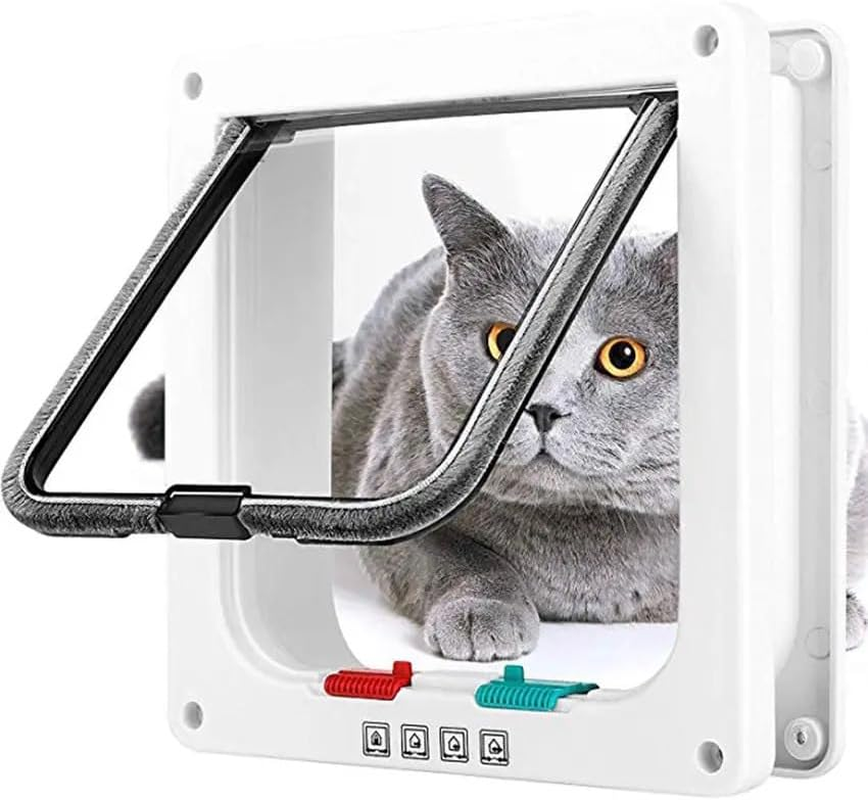 Cat Doors, Pet Door for Cats, Kitties (White, M)