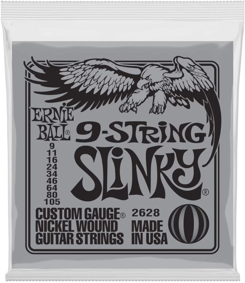 Ernie Ball Slinky 9-String Nickel Wound Electric Guitar Strings - 9-105 Gauge