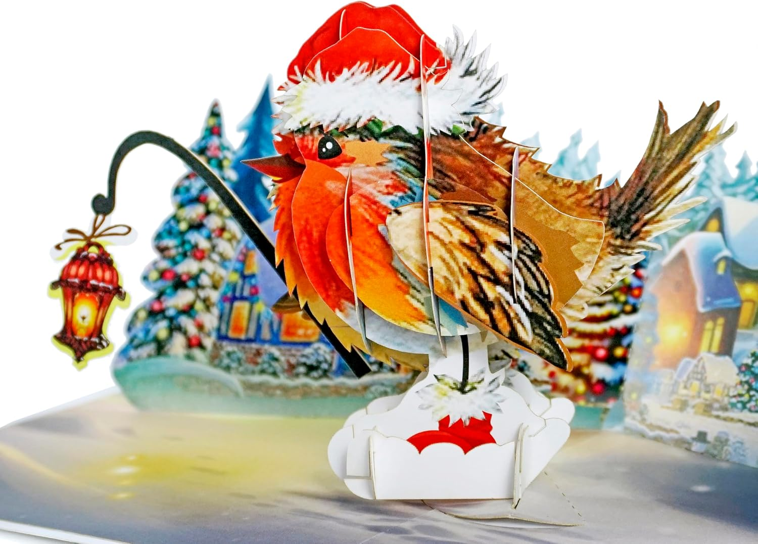 CUTPOPUP Poinsettia Basket with Cardinals, Christmas Card Pop Up, 3D Xmas, Merry Christmas, New Year, Holiday Greeting Card (Poinsettia Basket with Cardinals) CN293AU1520