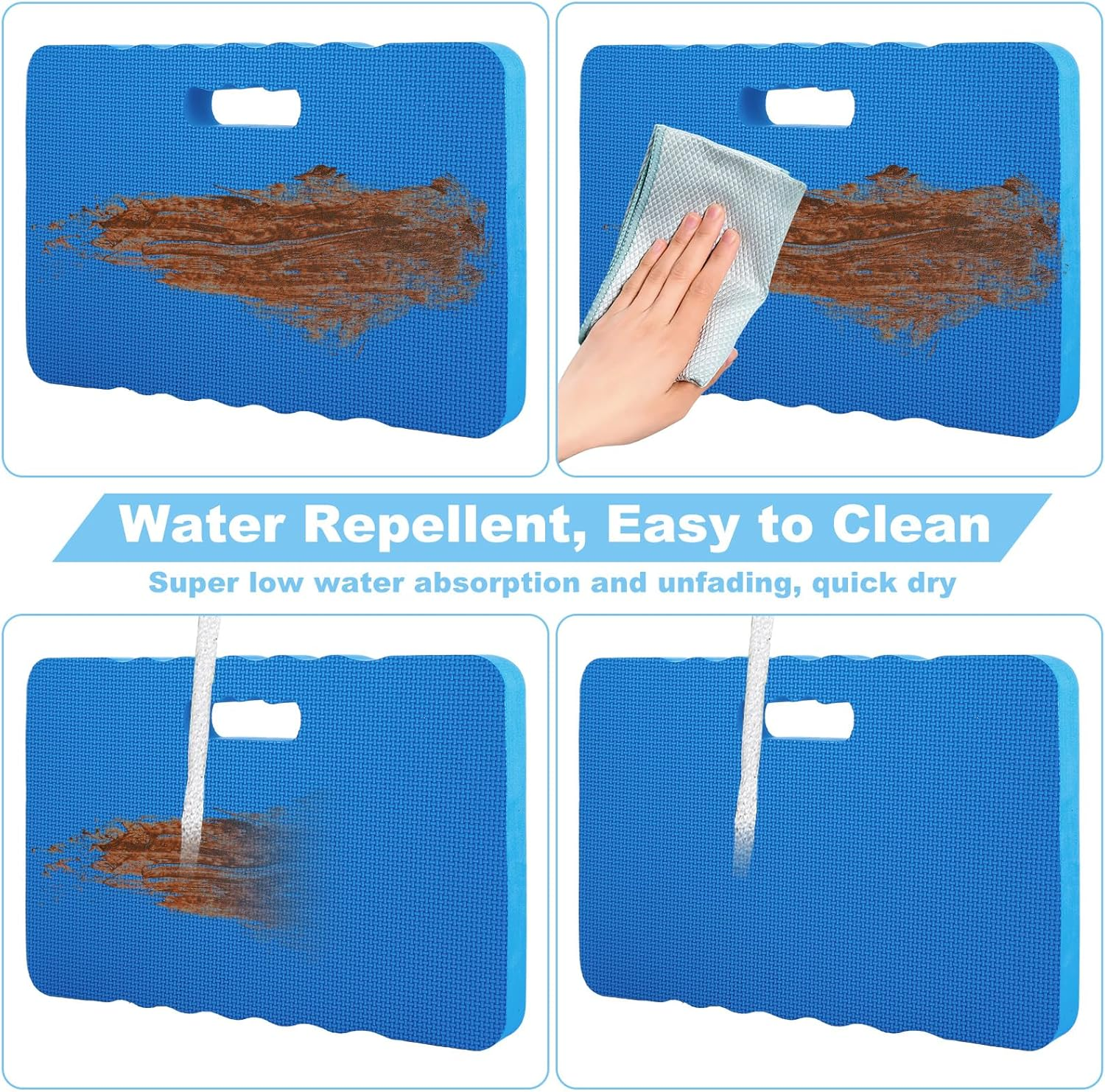 APACALI Pack of 3 Knee Cushions Garden Blue, 43 X 28 X 4 Cm Thick Garden Knee Cushion, Water-Repellent Knee Pad Garden, Knee Cushion, Multi-Purpose Cushion for Work, Yoga, Gardening, Baby Bath image number 2