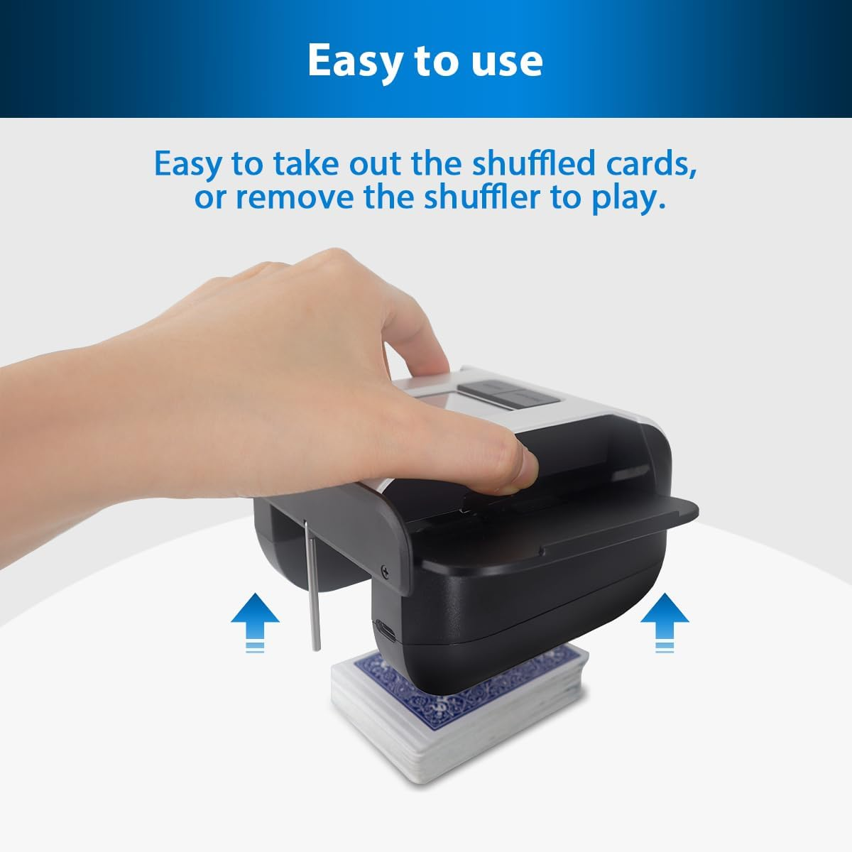 Shufflebox S1 Automatic Card Shuffler with 2000Mah Rechargeable Built-In Battery, 2 Deck Ultra Quiet Shuffling Machine image number 5
