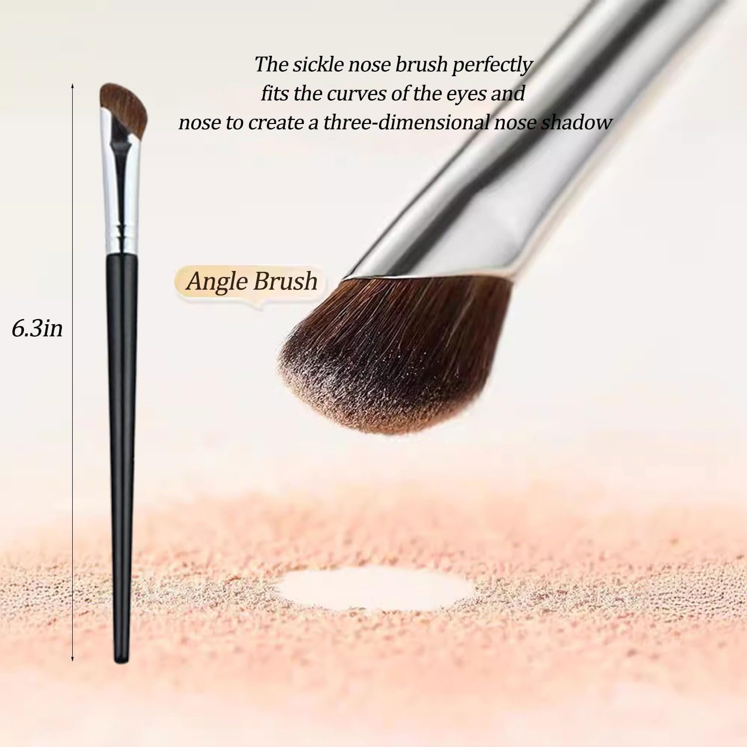 2 Pcs Nose Contour Brush, U-Shaped Contour Brushes for Makeup, Multifunctional Dual-End Fluffy Brush, Soft Mini Angled Flat Concealer Brush for Women Girls Makeup Concealing