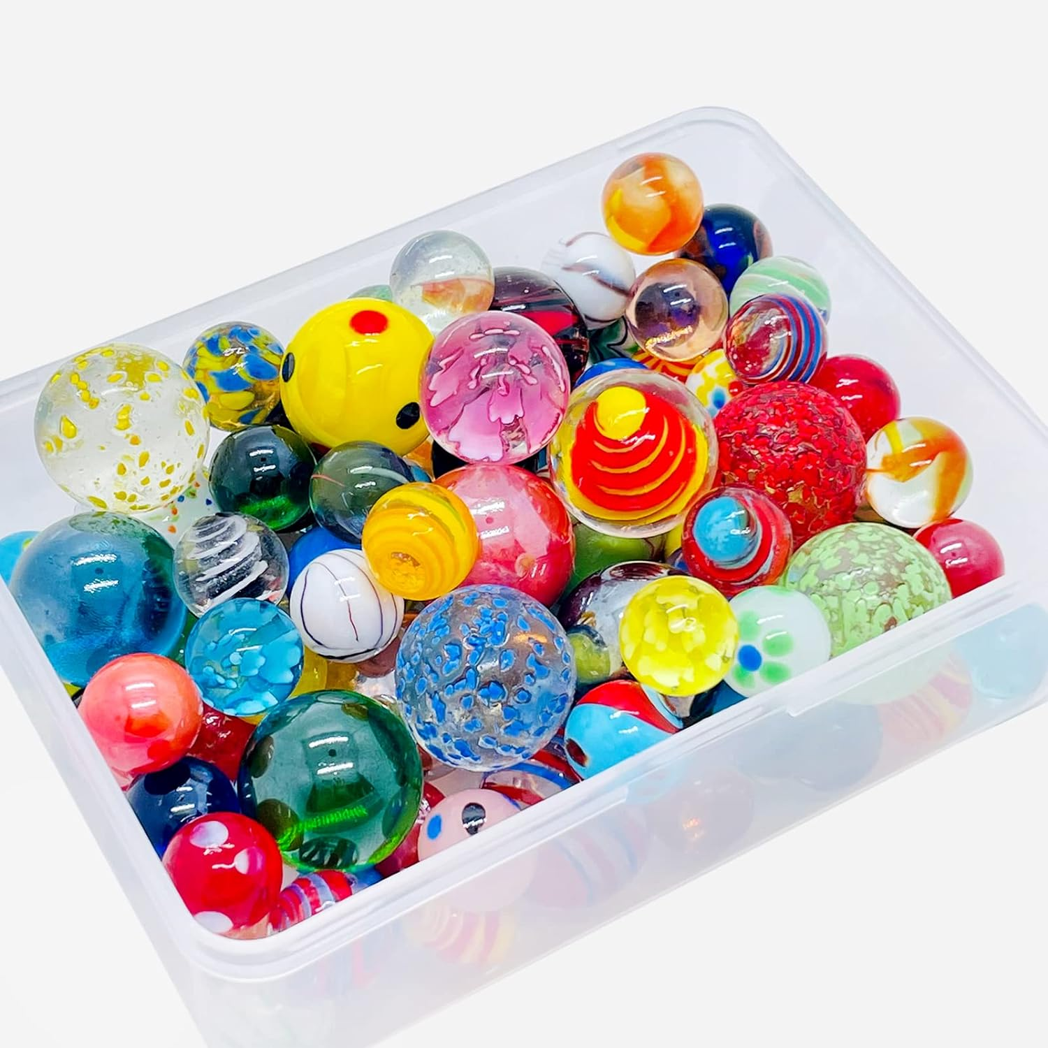 100 Assorted Marbles Bulk Cheap for Kids Ages 4-8-12 Play Physical Therapy Glow in the Dark Glass (LZH100MARBLES) image number 5