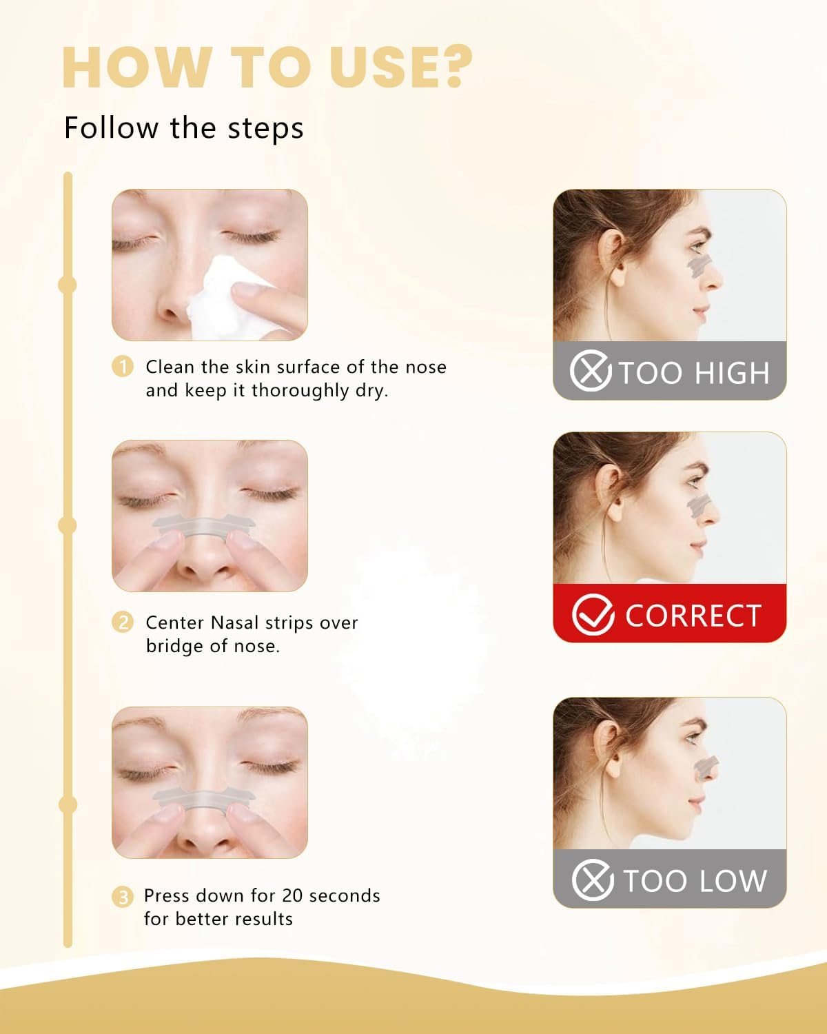 Nasal Strips, Nose Strips for Sleeping (60 Pack, Clear) - Breathe Strips - Clear image number 2