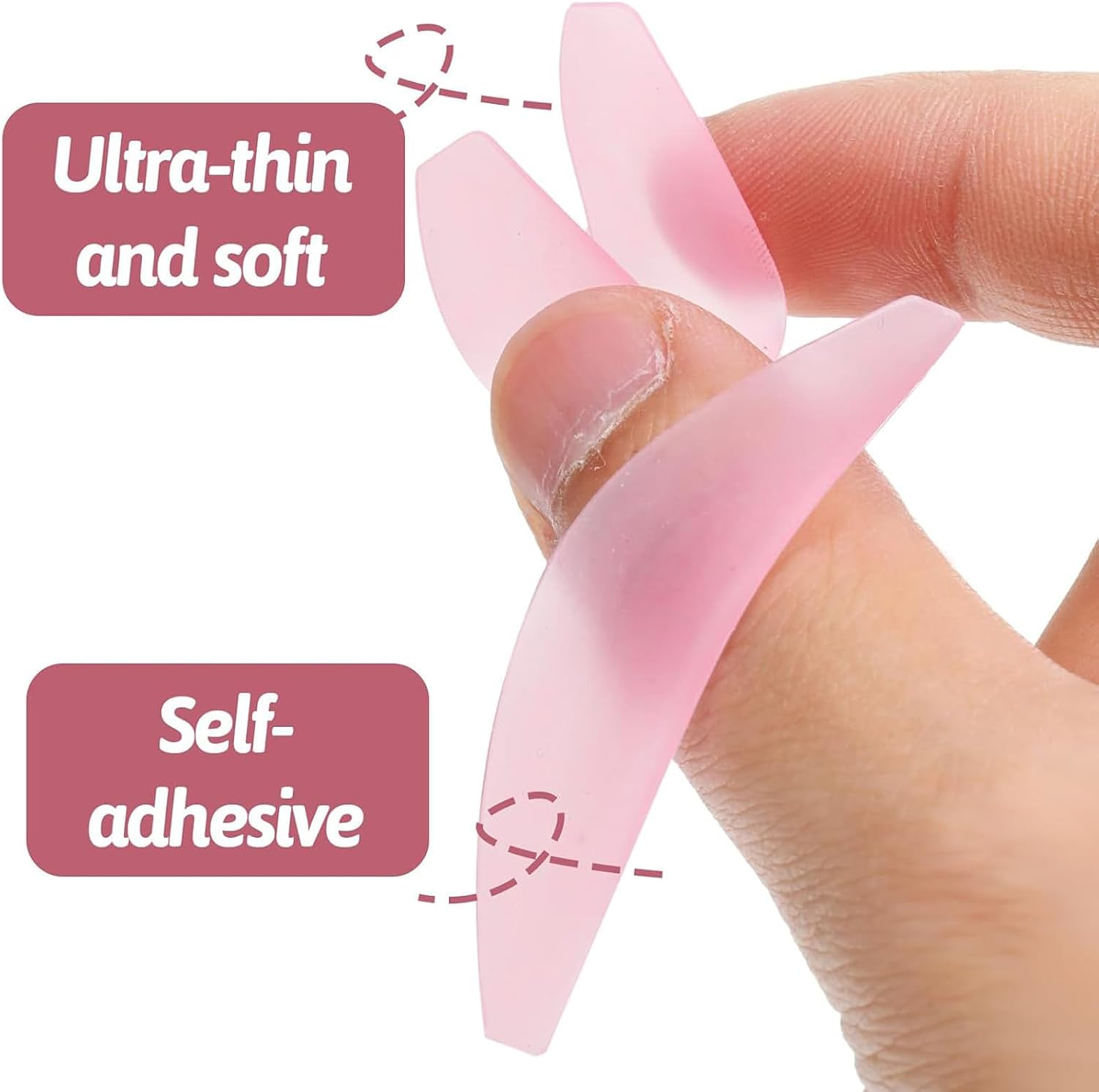 Kzvsiy 2 Pcs 1 MM Flat Lash Lift Shields for Korean Eyelash Perming, Professional Self-Sticky Ultra-Thin Lifting Pads for Salon Use, Softens Lashes Thoroughly (Pink)