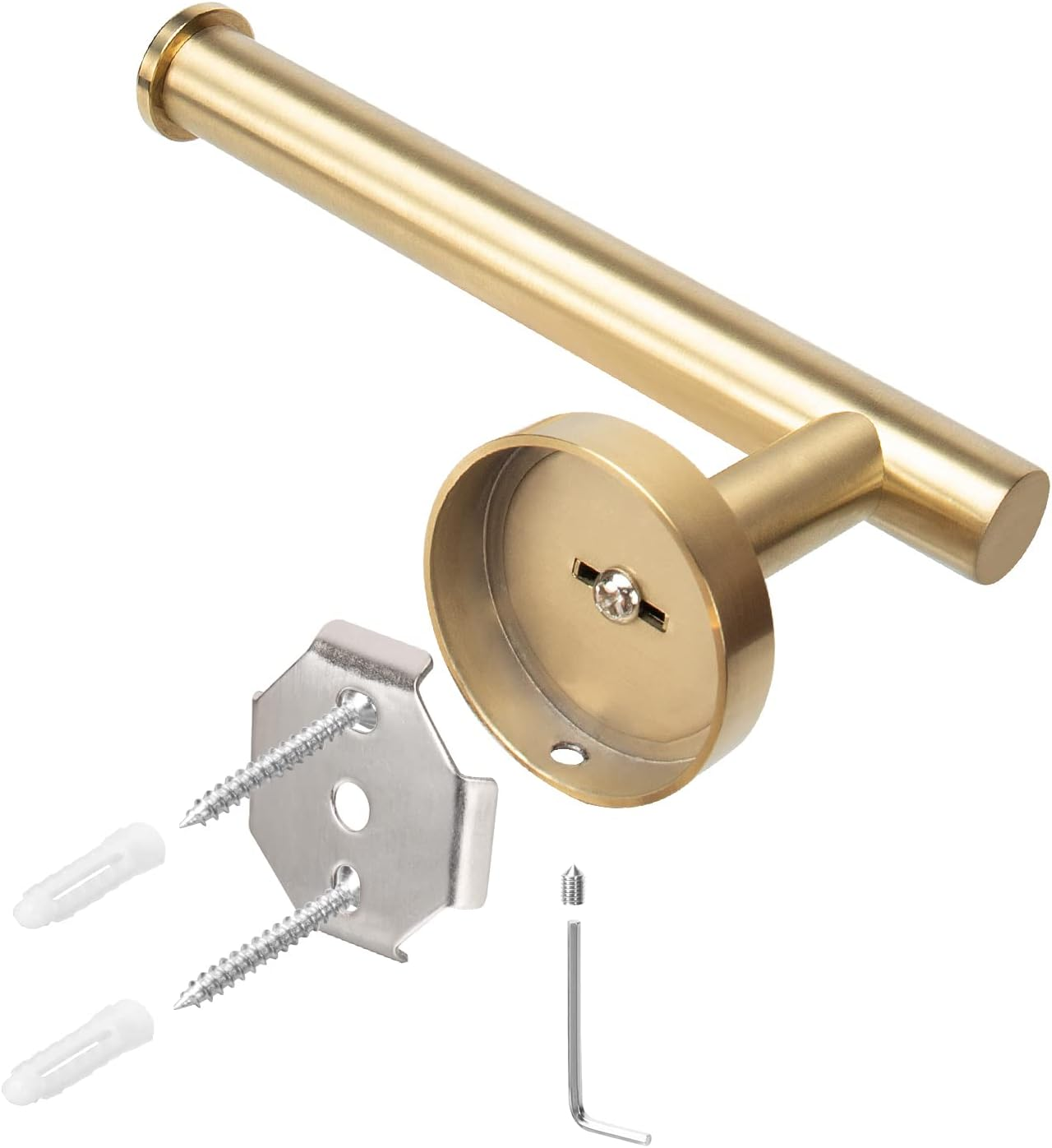 Nearmoon Bathroom Toilet Paper Holder, Premium SUS304 Stainless Steel Rustproof Wall Mounted Toilet Roll Holder for Bathroom, Kitchen, Washroom (1 Pack, Brushed Gold)