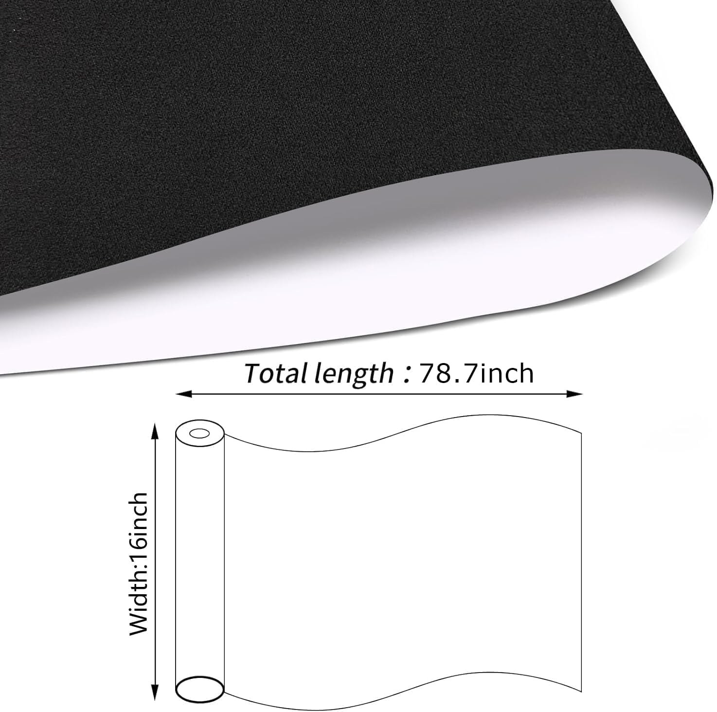 Fabric Wrap Self Adhesive Suede, Premium Suede Adhesive Stretch Film Sticker Luxurious Look for Furniture Upholstery DIY Car Interior 16In X 78.7In, Black image number 3