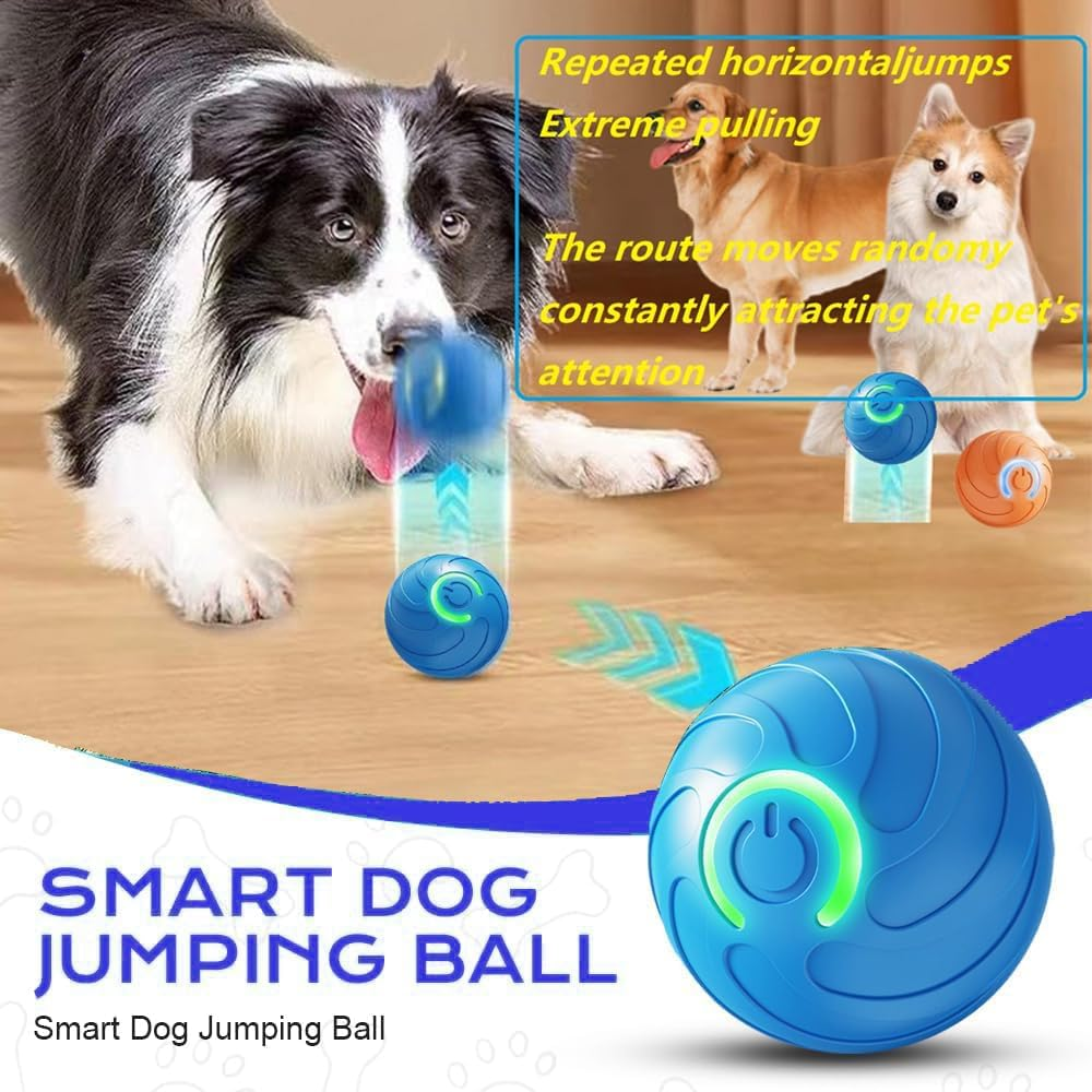 Velmoriah Smart Jumping Ball for Dogs, 2025 New Upgraded Dog Bouncing Ball, Interactive Dog Toys with Motion Chew-Resistant Design for Dogs & Cat (2PCS Orange & Blue) image number 6