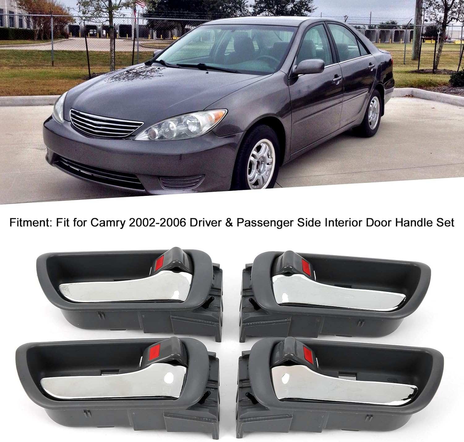 RASTKY Inner Door Management of 4 Pieces of Complete Driver and Passenger Side 69206-33030 for Camry 2002-2006