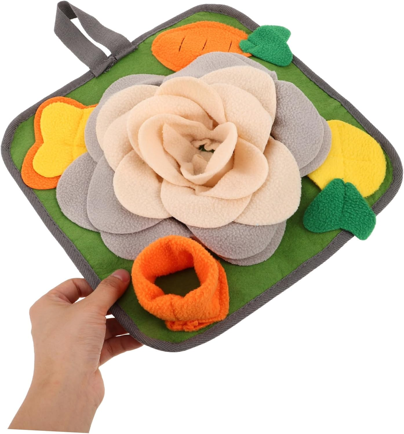 FONDOTIN Small Animal Snuffle Mat Foraging Toy Slow Feeder Pad Cotton Fabric Medium Size Interactive Feeding Mat for Rabbits Hamsters and Rats Pet Training Game image number 5