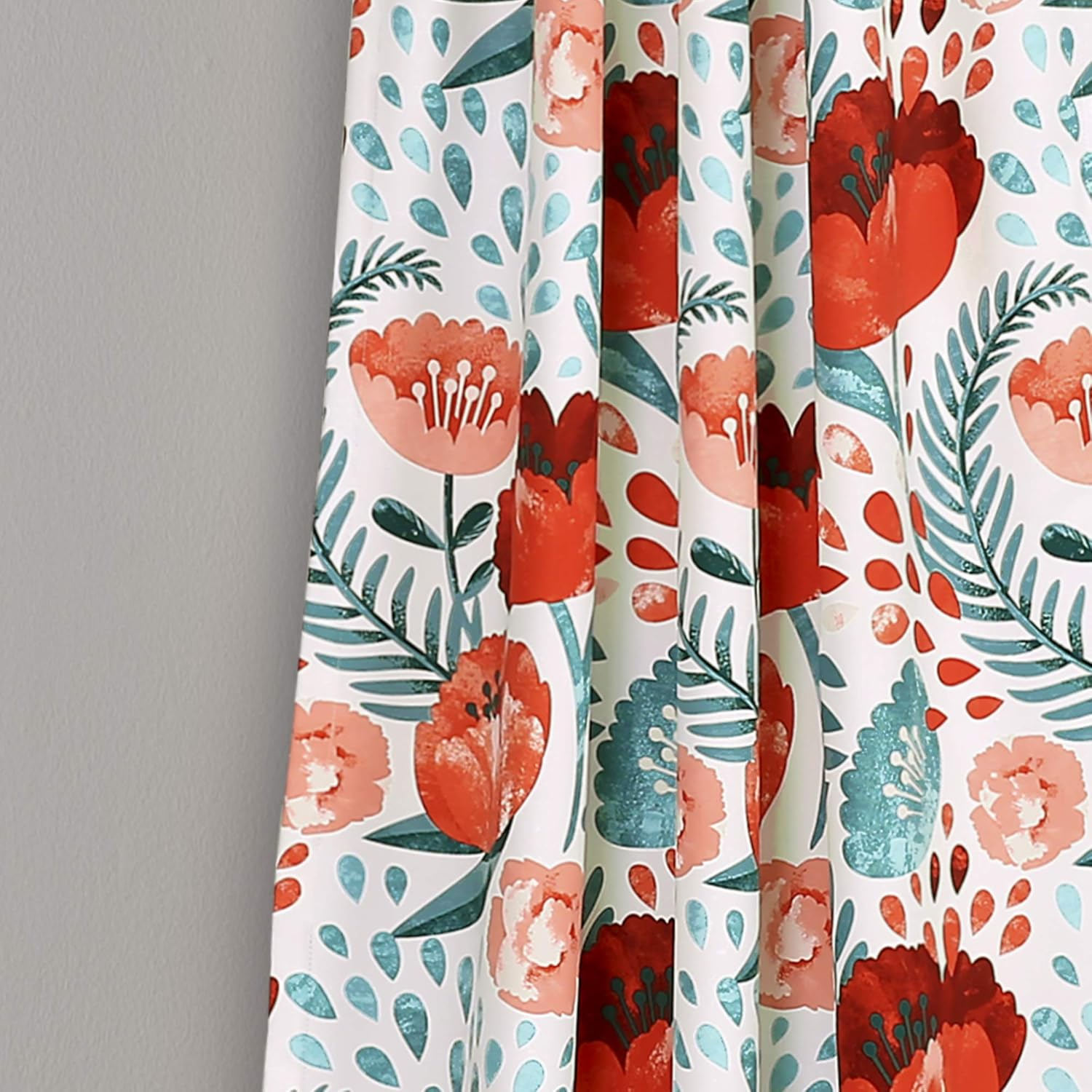 Lush Decor, 95" X 52", Multi Poppy Garden Curtains Room Darkening Window Set for Living, Dining, Bedroom, 95 in L Panel Pair image number 4