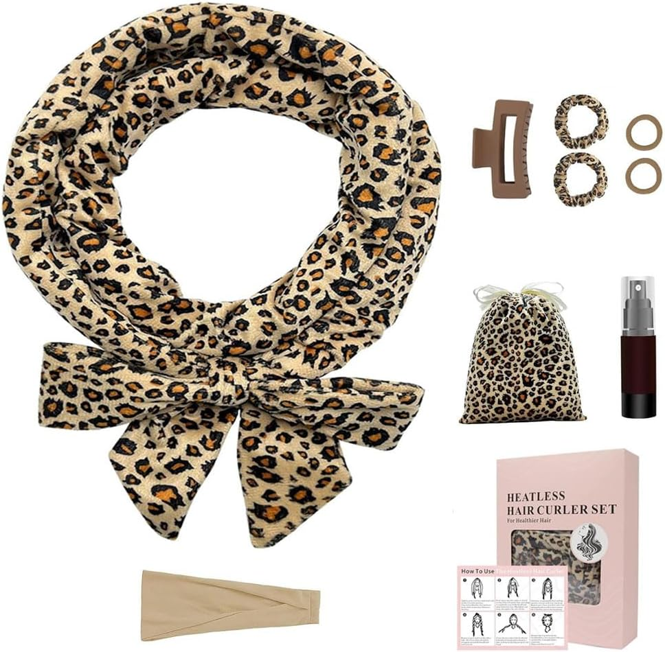 CUEMOON Hair Rollers Overnight Long Hair, Satin Curls without Heat, 180 Cm Soft Velvet Non-Slip Sleep, 9 Pieces Curls Overnight Set with Sleep Cap for Long Hair