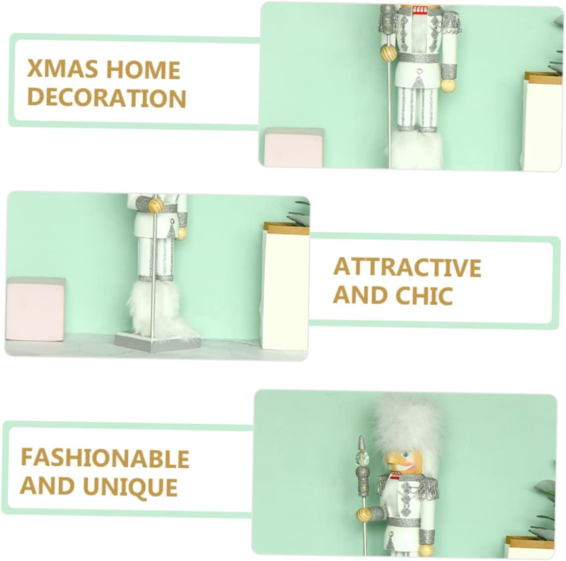 King Nutcracker Christmas Decoration Nutcracker Decoration Christmas Tabletop Decor Christmas Christmas Ornaments Xmas Decoration Festival Decor White Wood image number 1