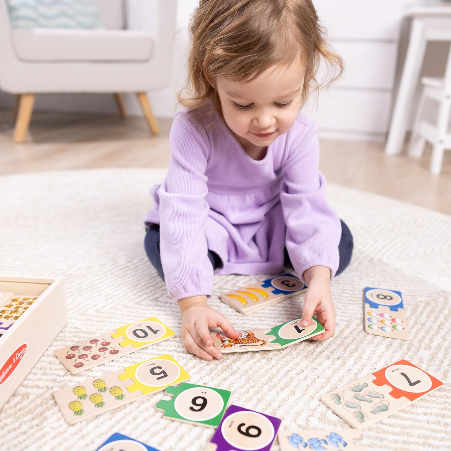 Melissa & Doug - Numbers Wooden Puzzle Cards image number 1