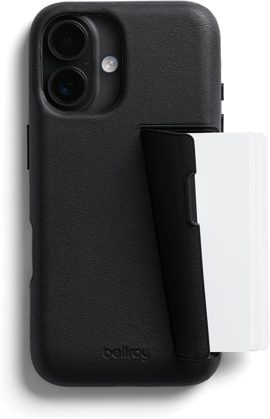 Bellroy Phone Case &ndash; 3 Card for Iphone 16 (Leather Iphone Case, Phone Wallet) - Black