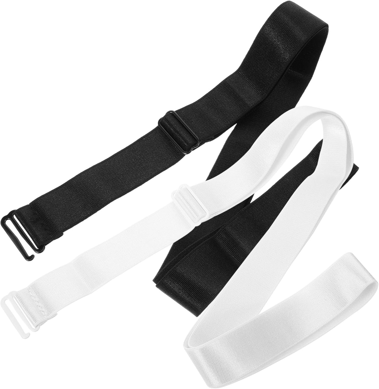 COHEALI 2Pcs Adjustable Elastic Tuck Bands for Cropping Shirts, Black and White Shirt Belts for Women, Fashionable Clothing Accessories for Daily Wear and Parties image number 6