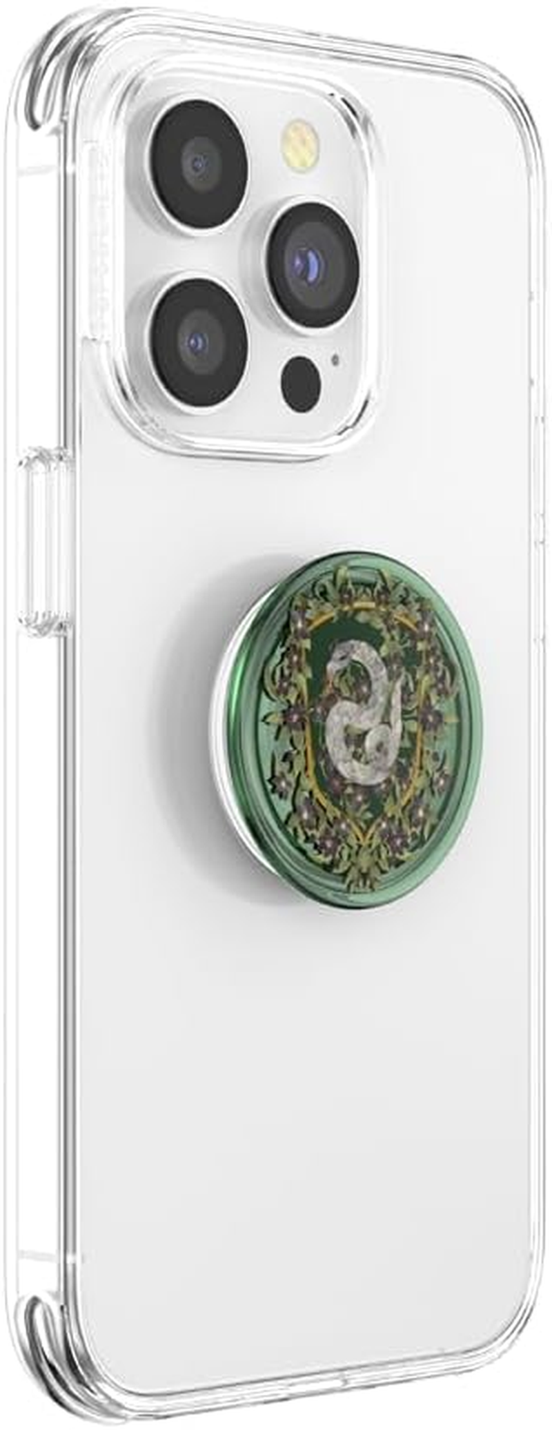 ​​​​Popsockets Phone Grip with Expanding Kickstand, Harry Potter - Slytherin Floral Crest image number 1