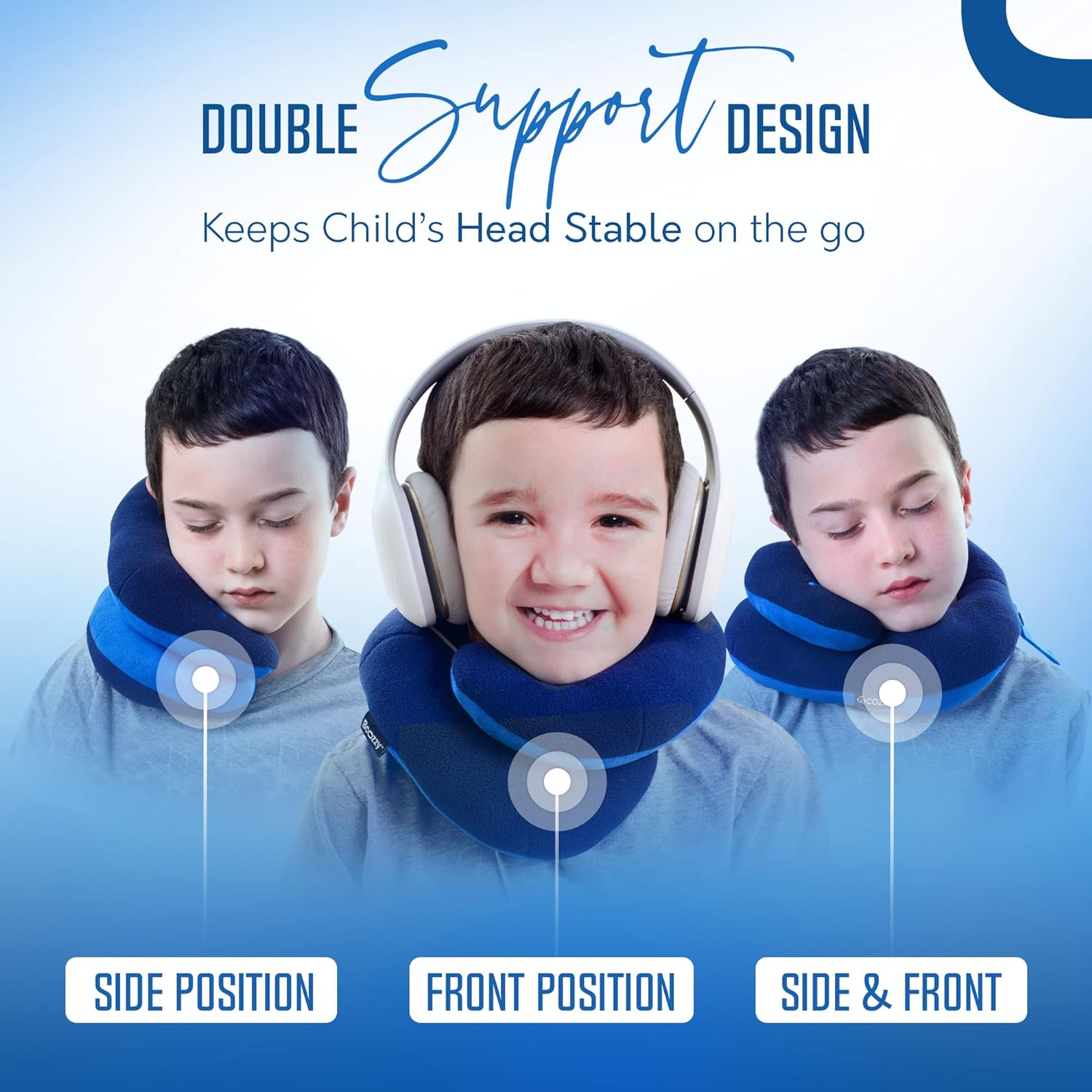 BCOZZY Kids Travel Pillow, Patented Neck & Chin Design That Keeps Childs Head from Bobbing, with New Fastening Feature, Provides Complete Head Support for Comfortable Sleep on the Go. Child, Lilac image number 3