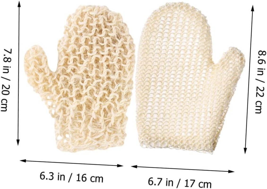 2Pcs Exfoliating Gloves Natural Scrubbing Mittens for Bathing and Skin Massage Ergonomic Design for Gentle Exfoliation and Deep Cleansing for Daily Use image number 3