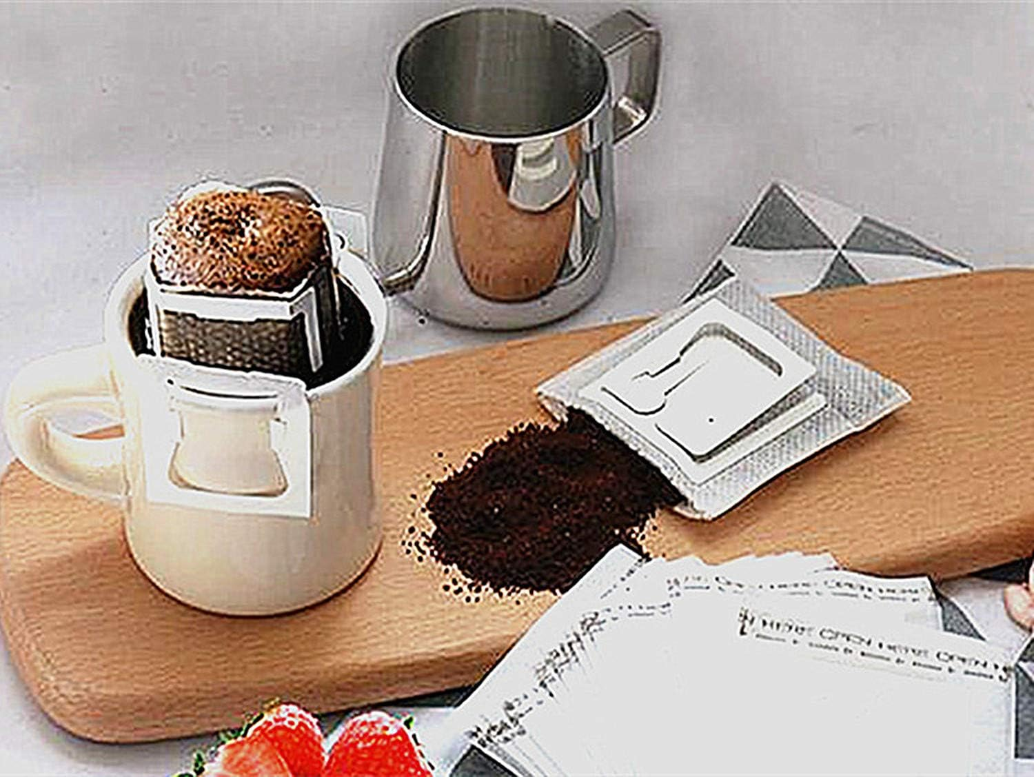Coffee Filter Paper Bag 100 Pieces, Hanging Ear Drip Coffee Bag Single Serve Disposable Drip Coffee Filter Bag Perfect for House, Travel, Office Daily image number 1