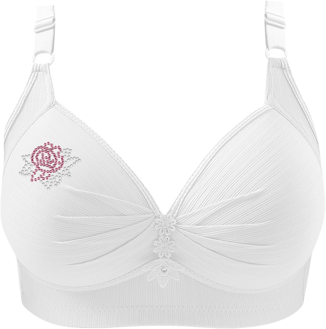 Sticker Bracelet Kit White Strapless Bra Bralettes T Shirt Bras Women Wired Front Fastening Sexy 34D Pasting Womens Non Large Bust Ladies Packs of 2 Maternity Pregnancy Supportive image number 5