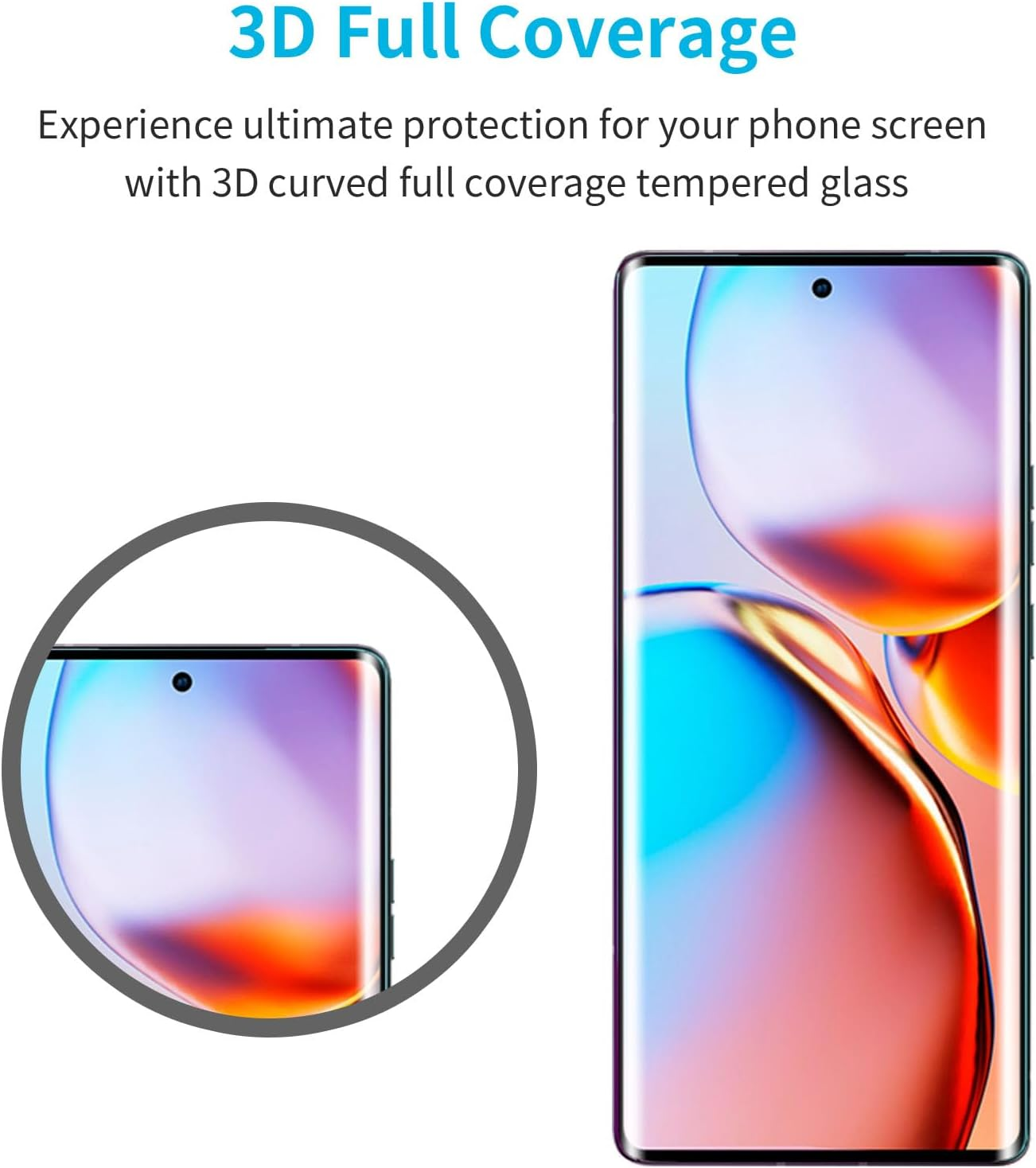 Didisky 3 Pack Tempered Glass Screen Protector for Motorola Moto Edge plus 2023, anti Scratch, 9H Hardness, No Bubbles, High Definition, Case Friendly, Transparent image number 2